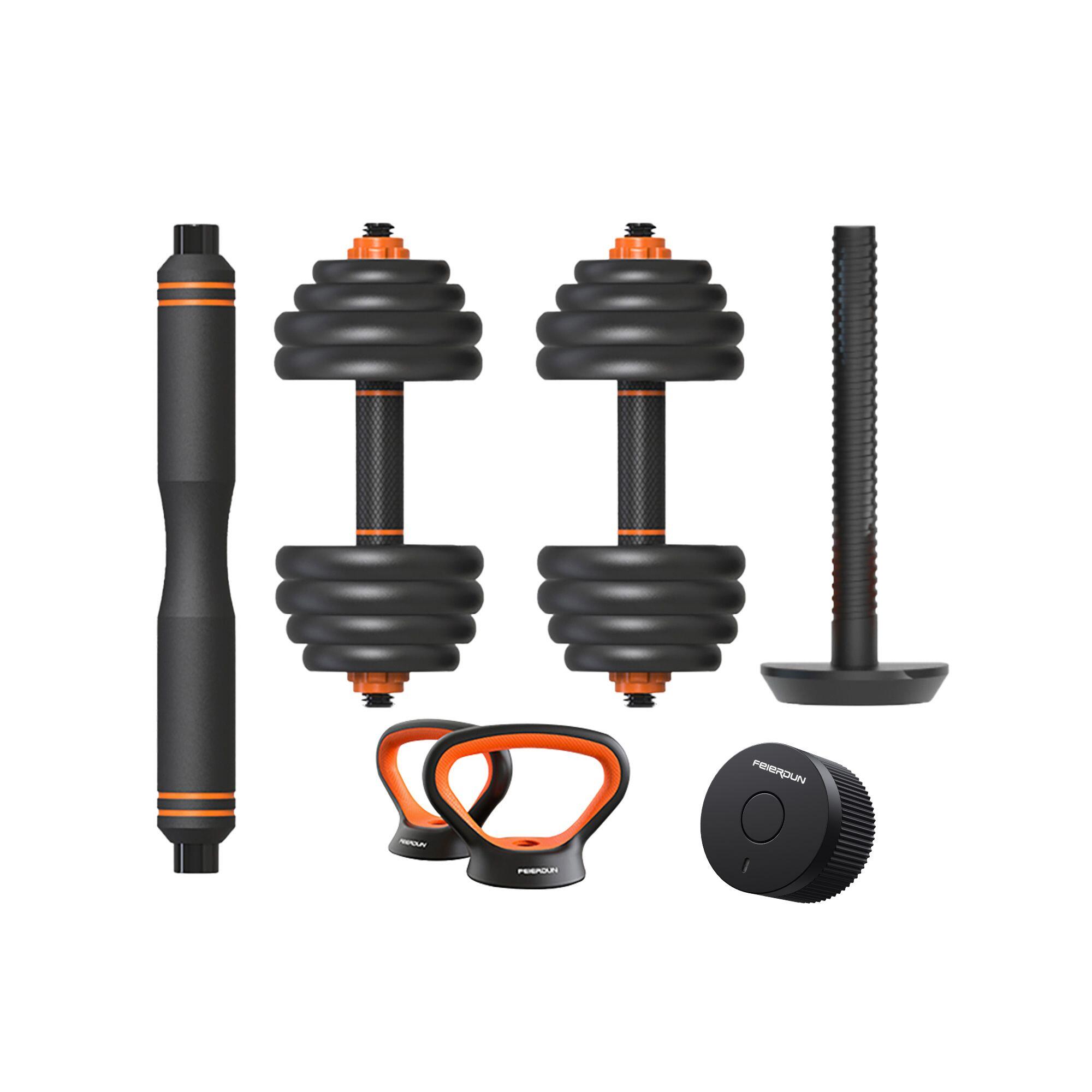 Pesos conectados 40kg halteres + barra + pesos + app Xiaomi Fed
