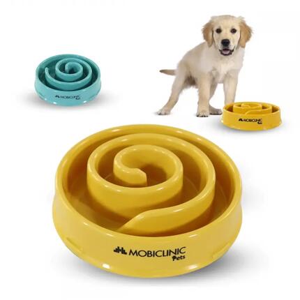 Mangeoire lente anti-voracité Anti-glisse 500ml Spirale 19,5 x 4,6 x 20,6cm