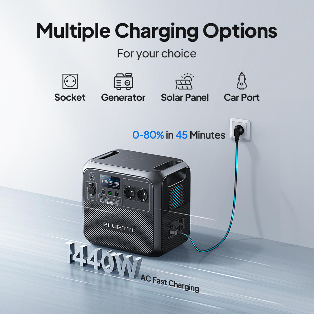 BLUETTI Tragbarer elektrischer Generator AC180 1152Wh LiFePO4-Akku für Reisen 5/7