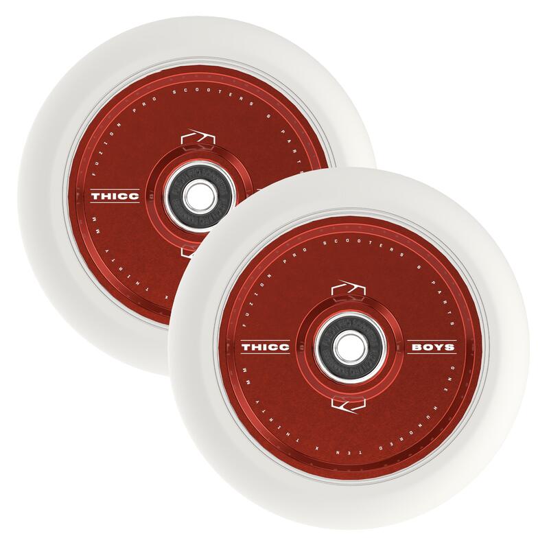 Roti Trotineta - 110 mm - Thiccboys - Rosu/Alb - Fuzion
