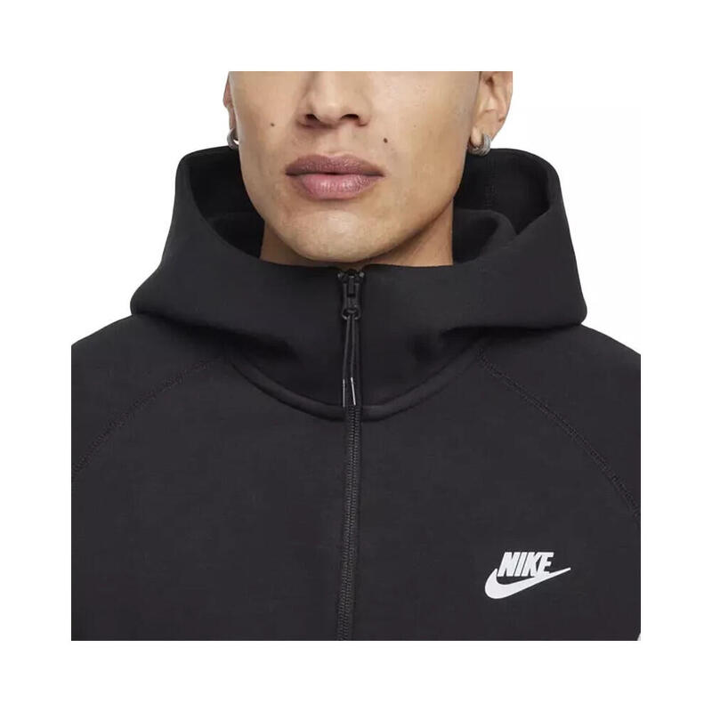 Full Zip Hoodie  Sportswear Tech Fleece Windrunner Black Bemis Silver
