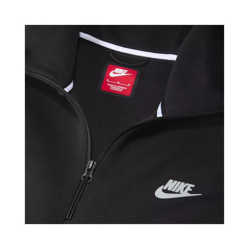 Full Zip Hoodie  Sportswear Tech Fleece Windrunner Black Bemis Silver
