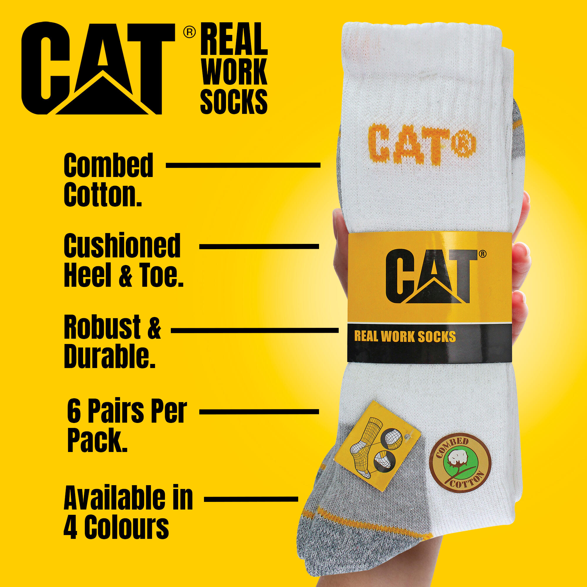 Paquet de 6 chaussettes de travail unisexes robustes pour bottes 5/5