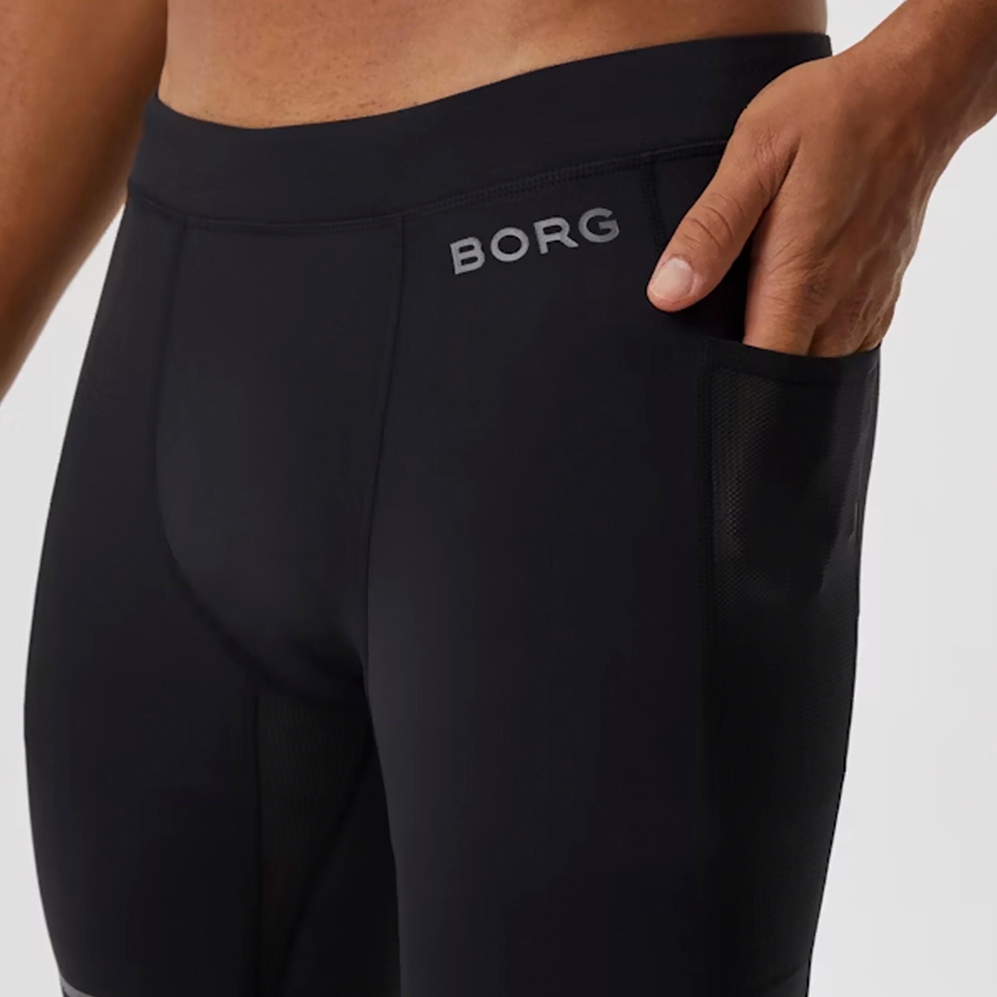 Mens Running Short Tights With Reflective Strip 5/6