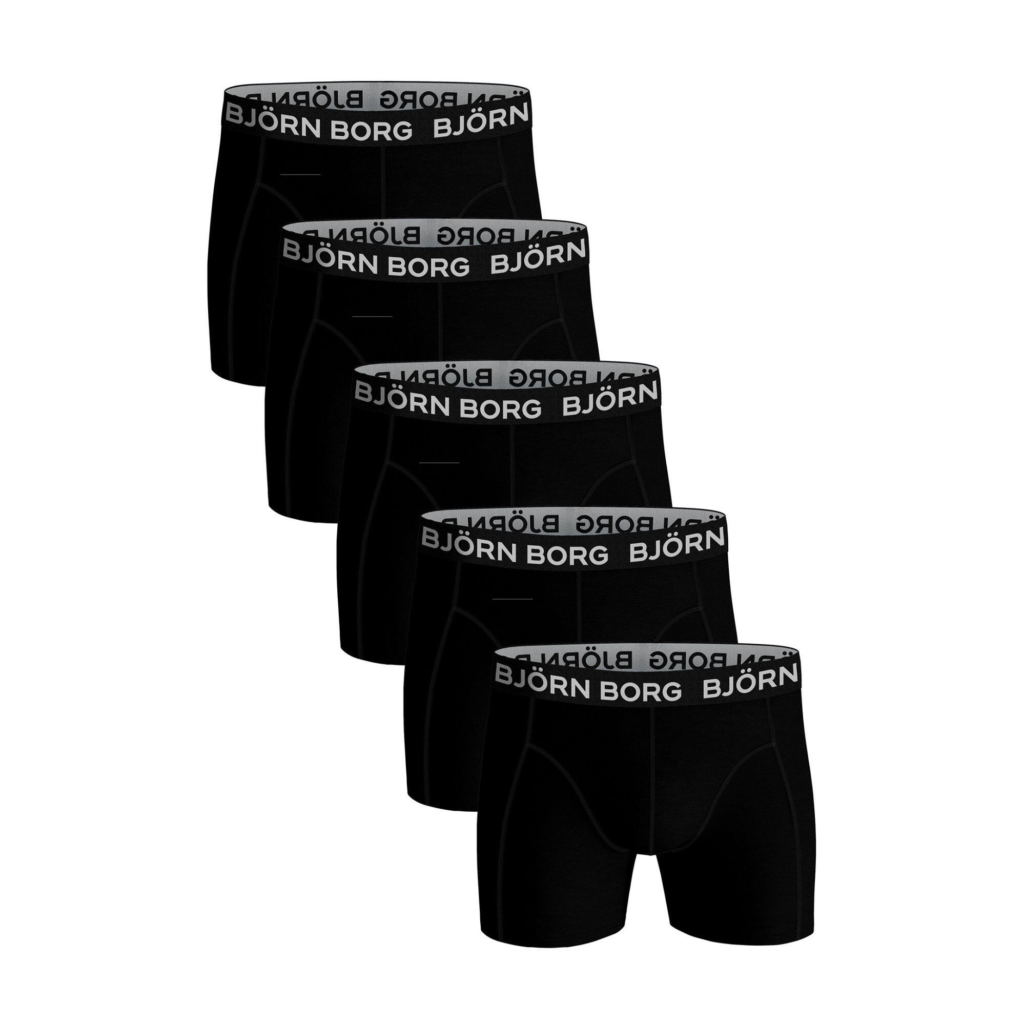 BJORN BORG 5 Pack Mens Designer Band Cotton Boxer Shorts