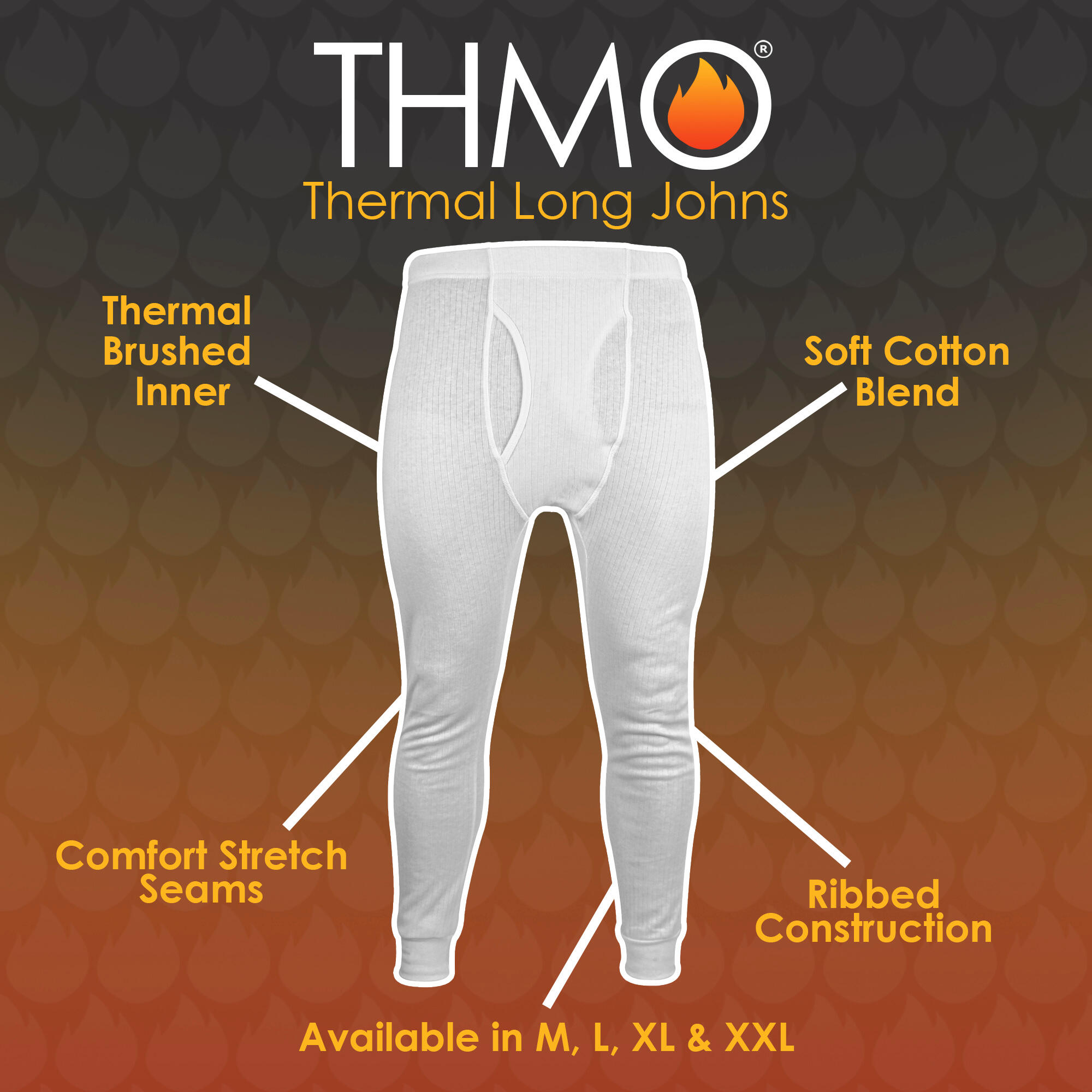 Herren 1 Packung Thermo Long Johns | THMO | Warm Dicke Lang Thermo Unterwäsche 6/6