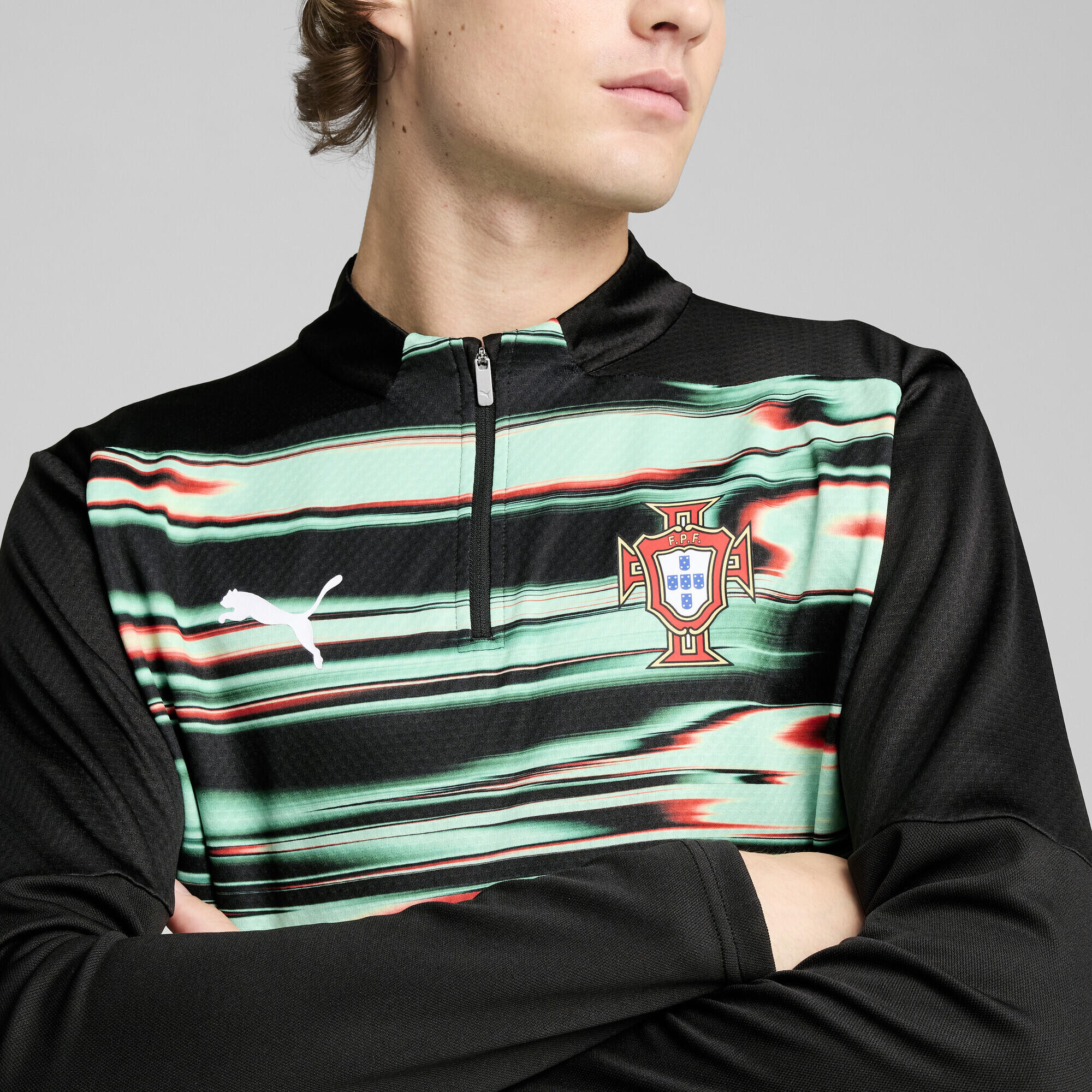 Camiseta prepartido Portugal de cuello con cremallera Hombre PUMA 3/7