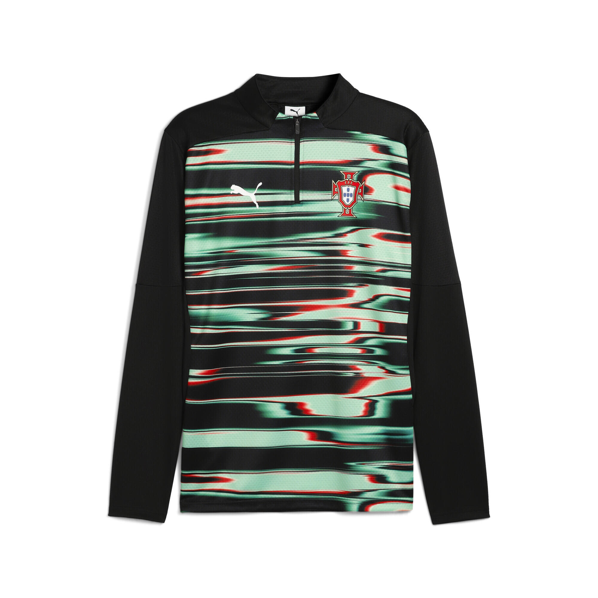 PUMA Camisola com fecho de correr preta e branca PUMA de Portugal