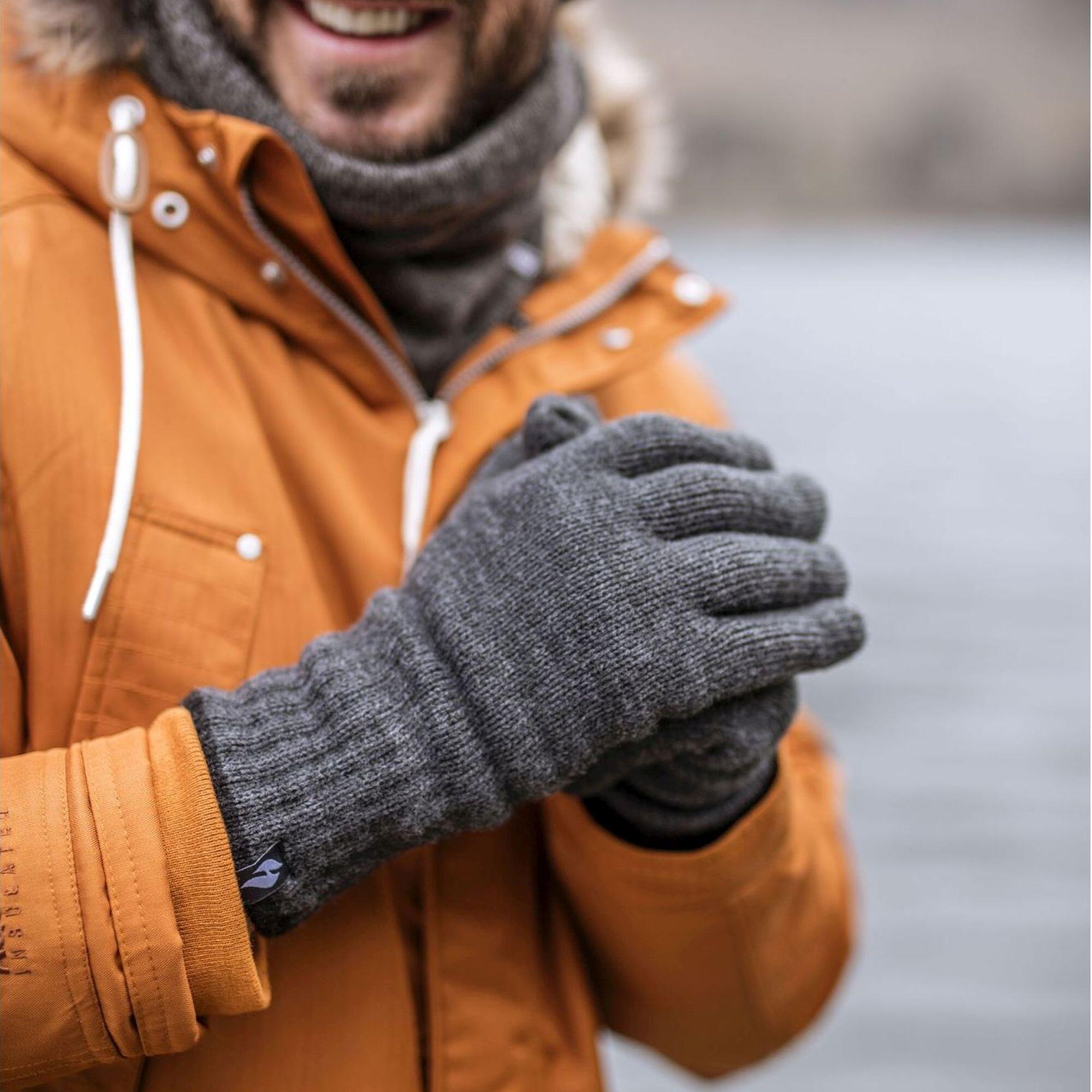 2 Pairs Mens Thermal Gloves with Protective Ribbed Cuff 4/6