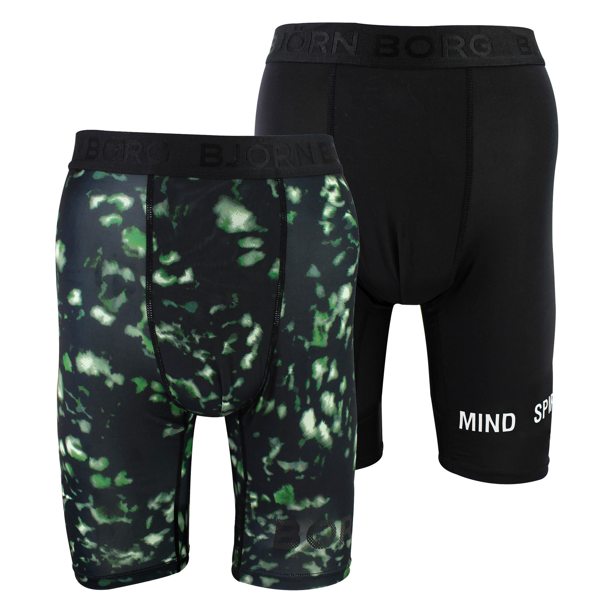 BJORN BORG 2 Pack Performance Moisture-Wicking Boxers with Long Leg for Men
