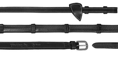 Dy'on 1/2 (13mm) rubber reins 7 loops working coll. zwart