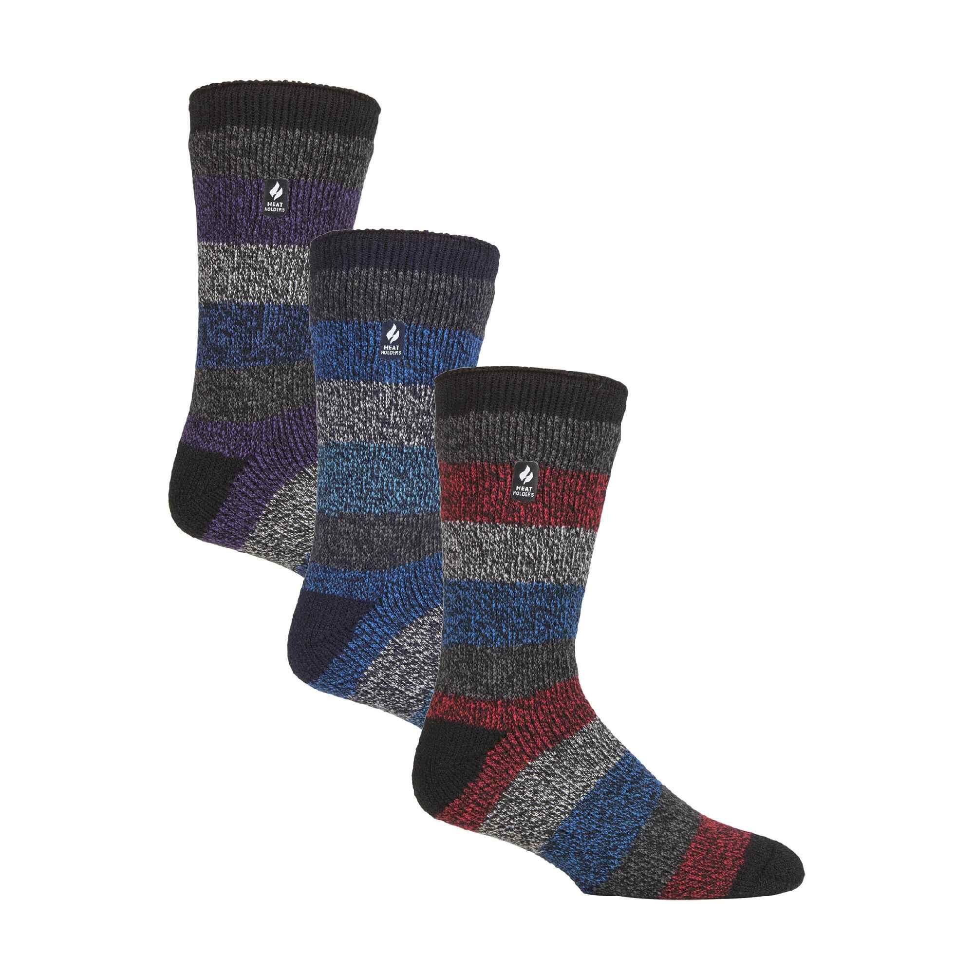 HEAT HOLDERS 3 Pack Mens Insulated Thermal Socks for Winter