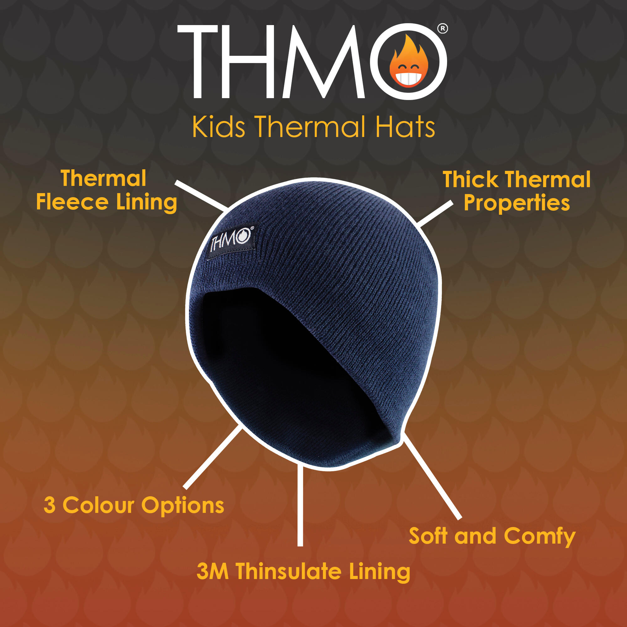Enfant Bonnet 3m Thinsulate | THMO | Bonnet Polaire Tricoté Thermique Hiver 6/6