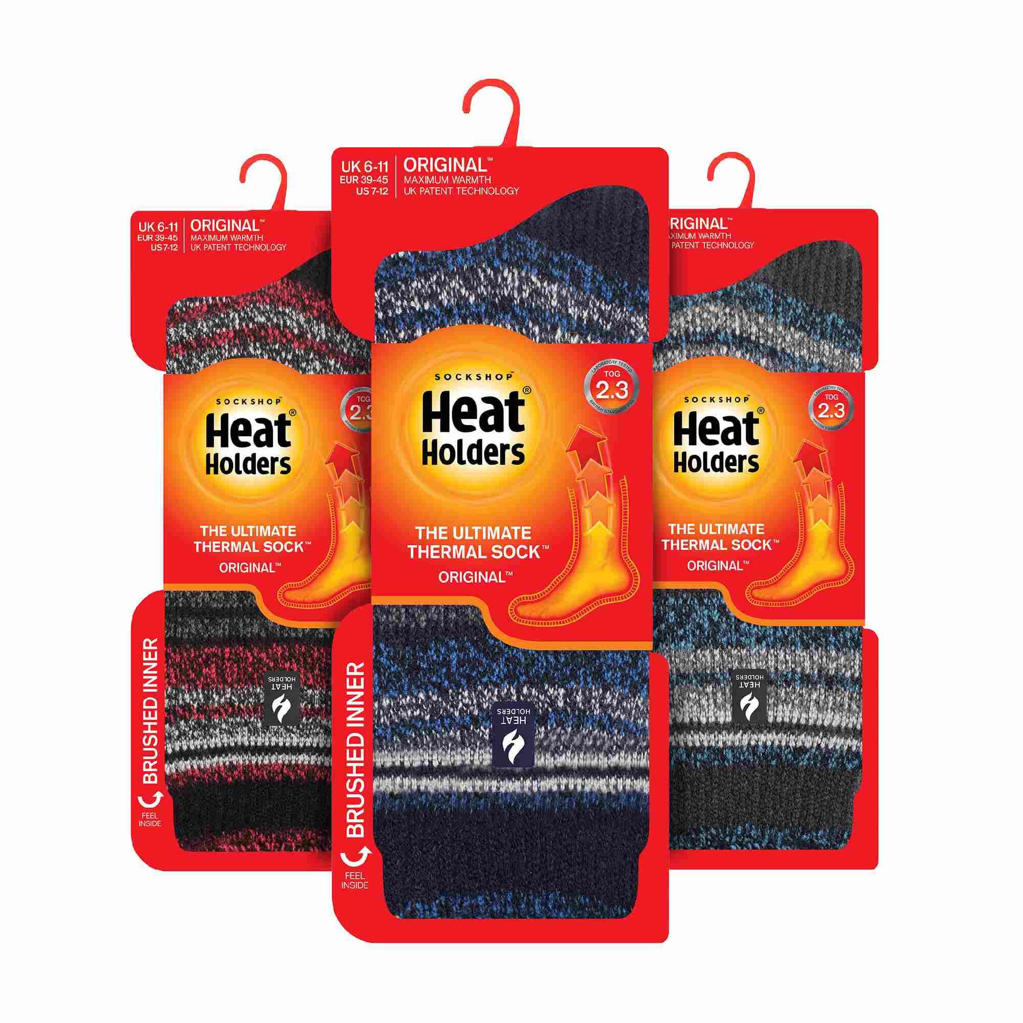 3-Pair Winter Thermal Socks - Thick Insulated Ski Socks For Men & Women
