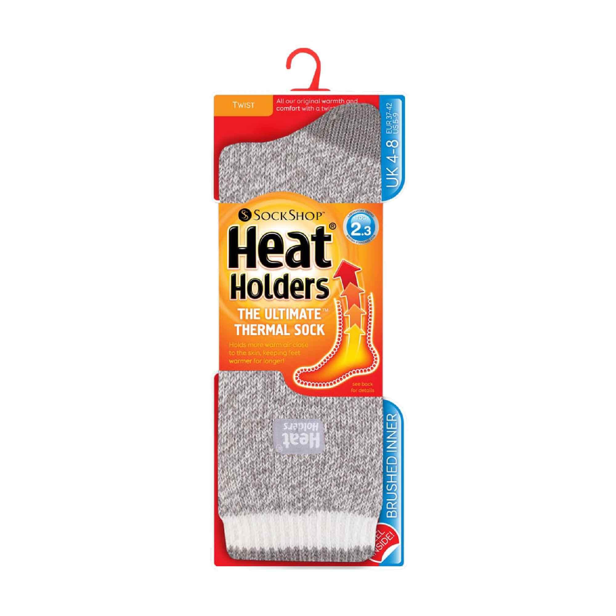 Ladies Twist Patterned Thick Winter Thermal Socks 2/6