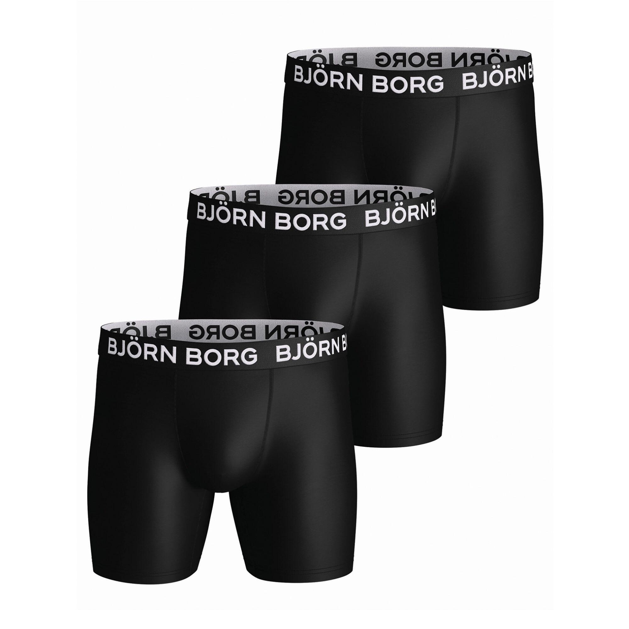 BJORN BORG 3 Pack Mens Designer Band Sports Performance Boxer Shorts