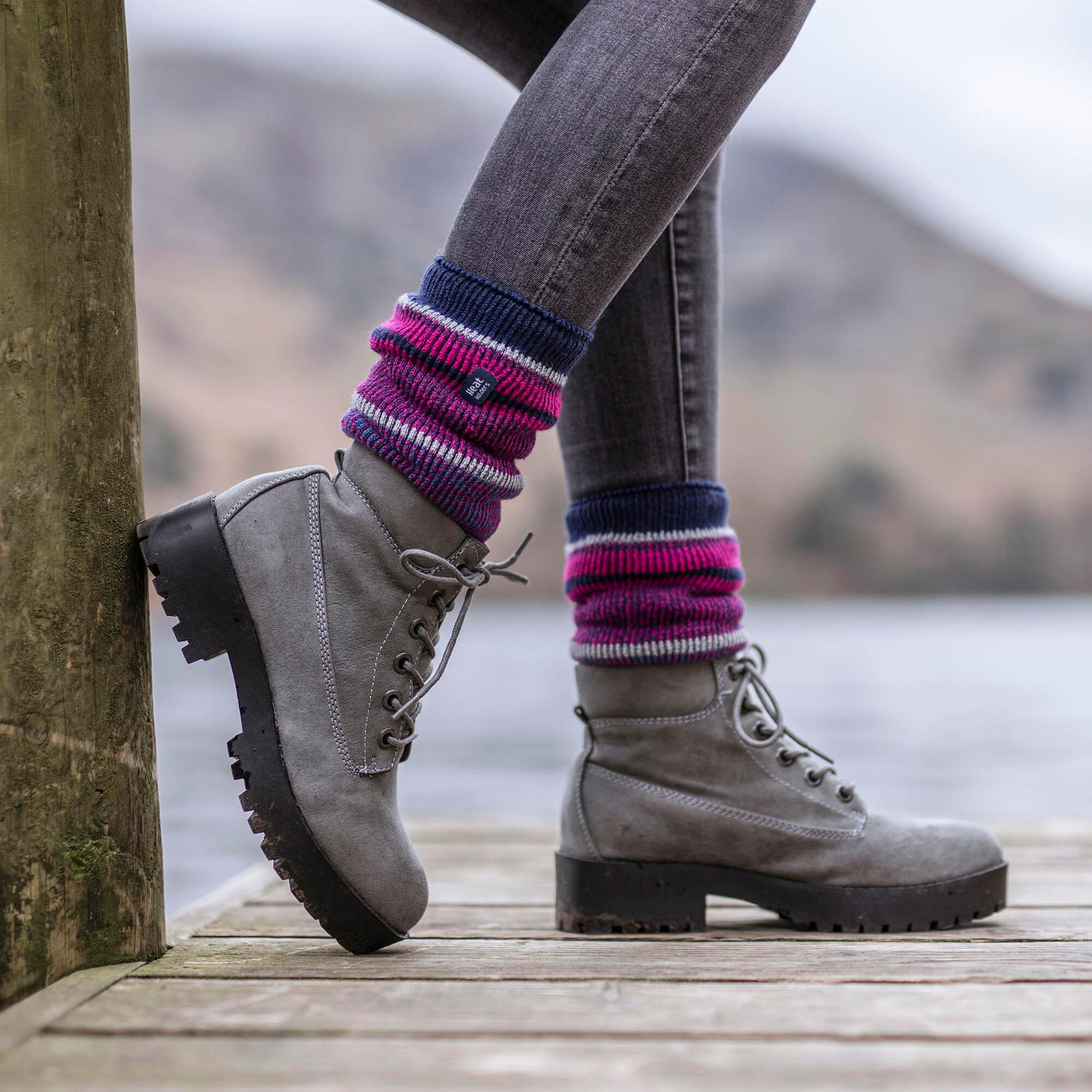 Heat Holders - Chaussettes thermiques à rayures bicolores pour dames - Amara 3/6