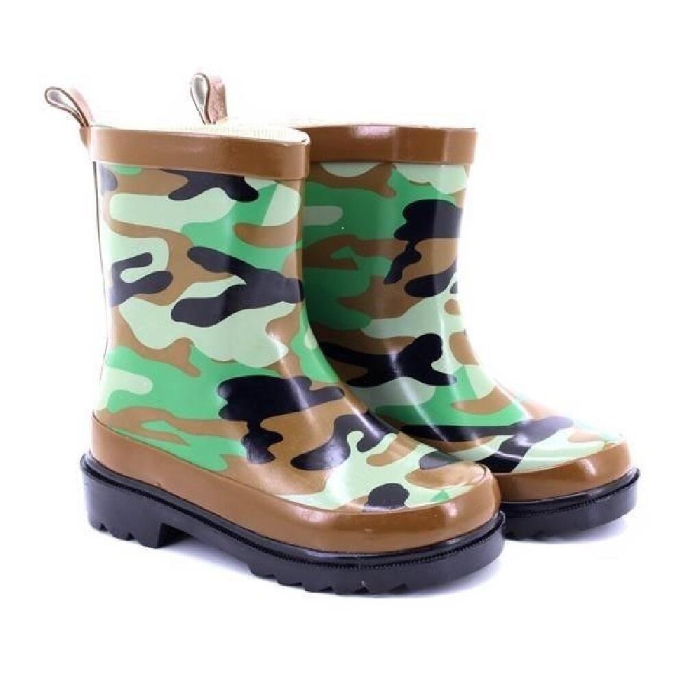 Camouflage Gummistiefel Kinder Grün/Braun/Schwarz 4/4