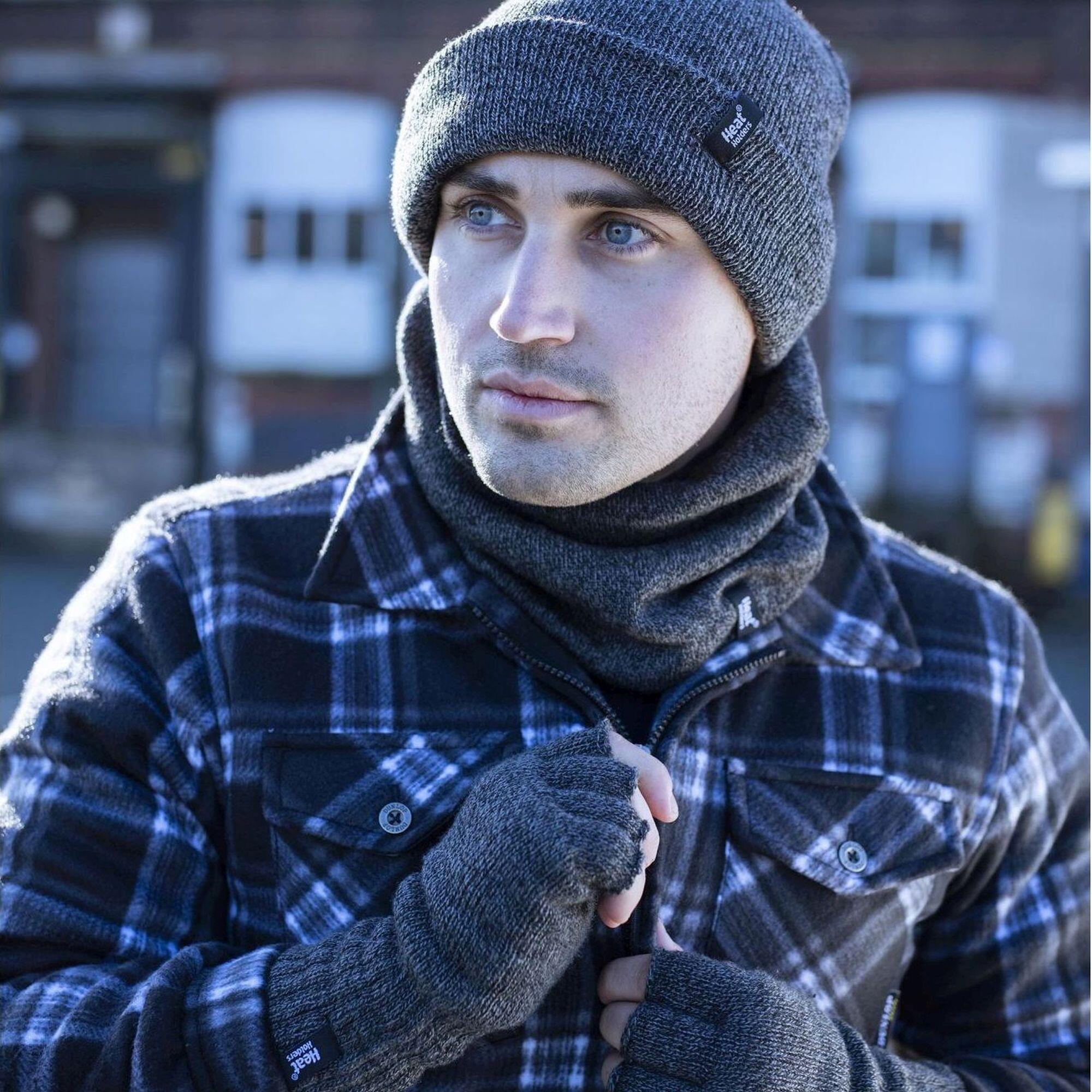 Heat Holders - Guanti lunghi con pompon per uomo per l'inverno 4/6