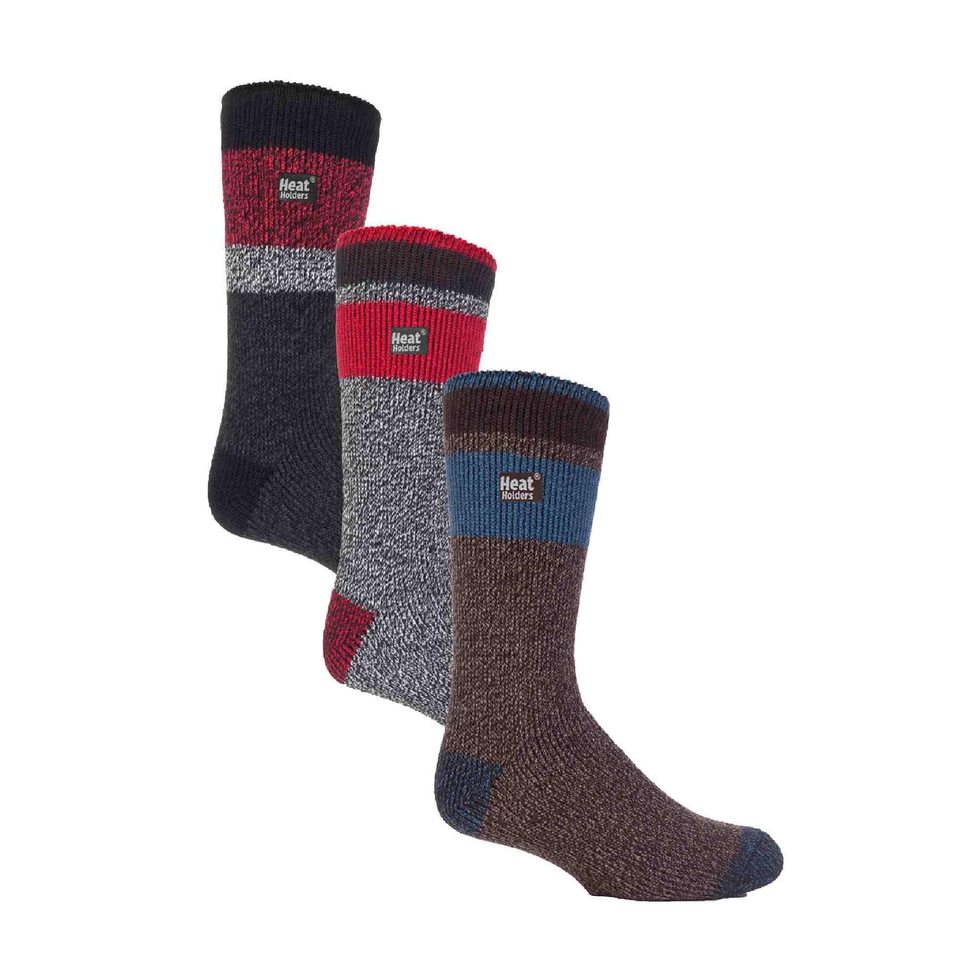 HEAT HOLDERS 3 Pack Mens Insulated Thermal Socks for Winter