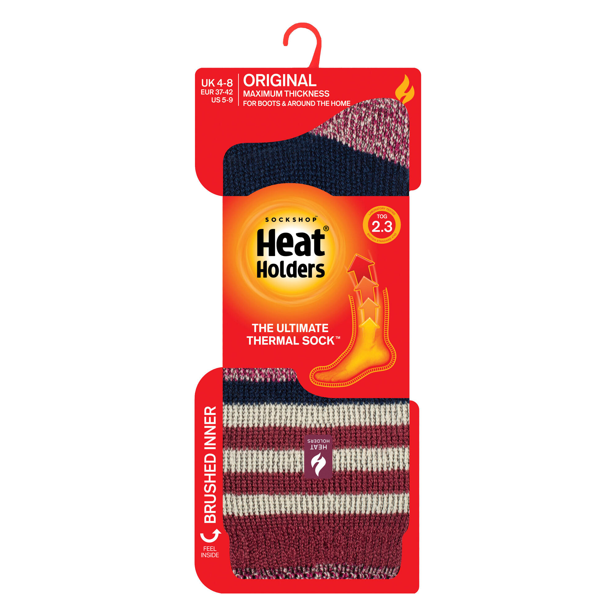 Ladies Winter Varied Stripe Patterned Thermal Socks for Winter 2/6