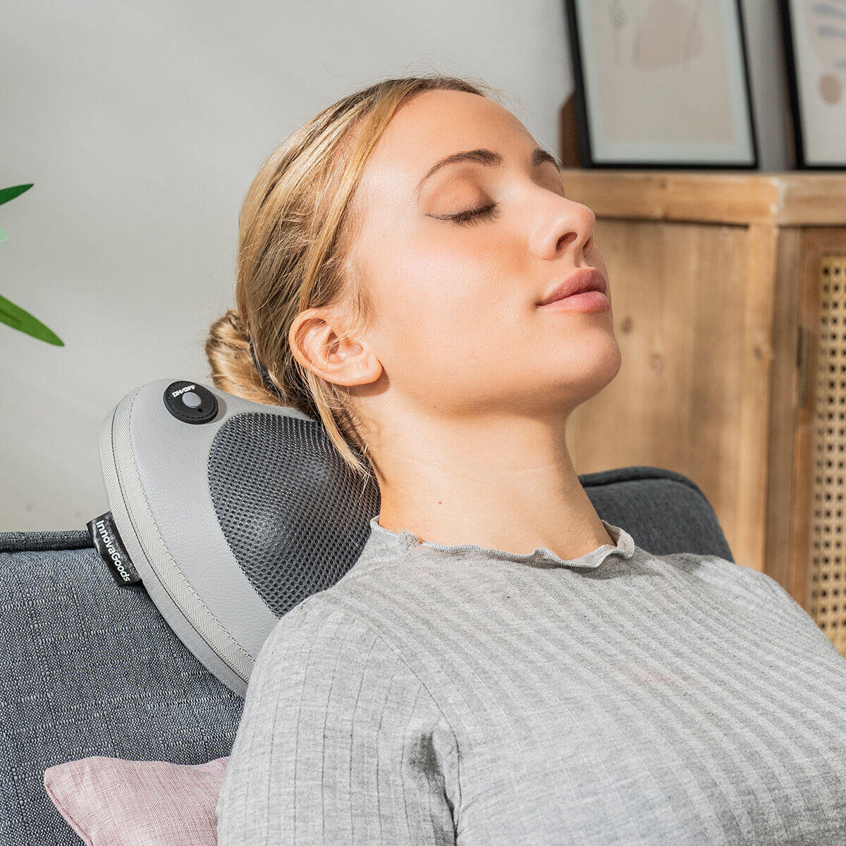Masajeador Shiatsu Compacto Recargable InnovaGoods Gris 2/7