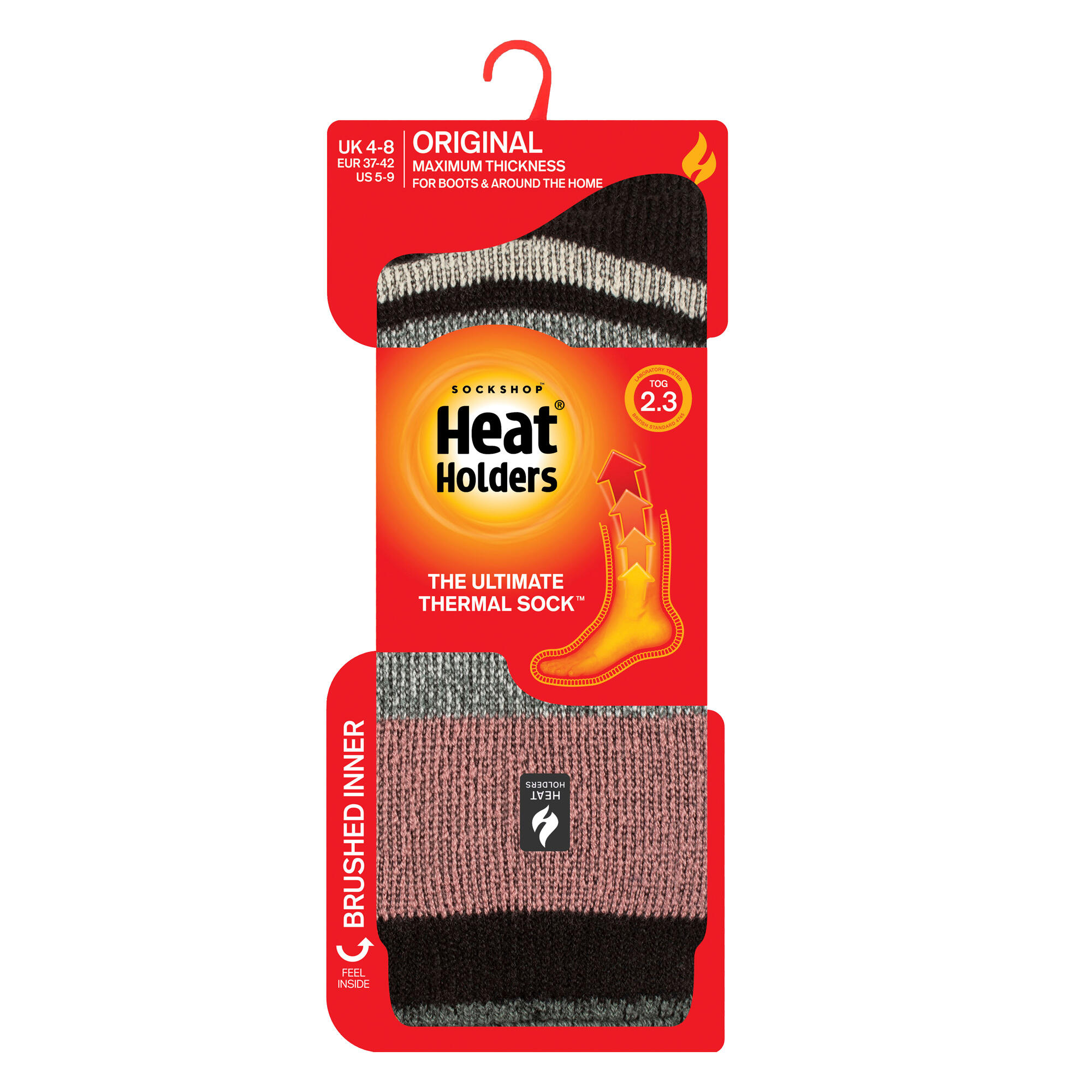Ladies Soft Warm Winter Stripe Patterned Thermal Socks 2/6