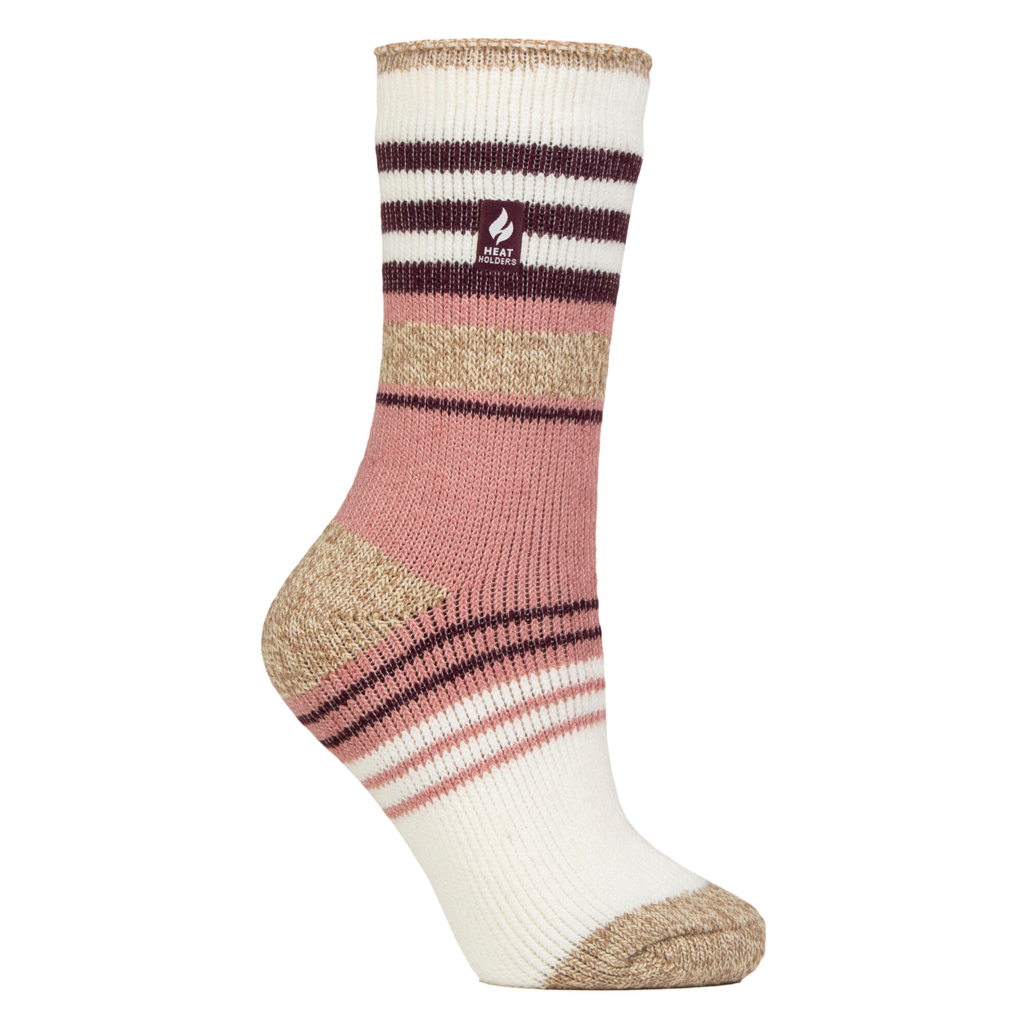 HEAT HOLDERS Ladies Winter Varied Stripe Patterned Thermal Socks for Winter