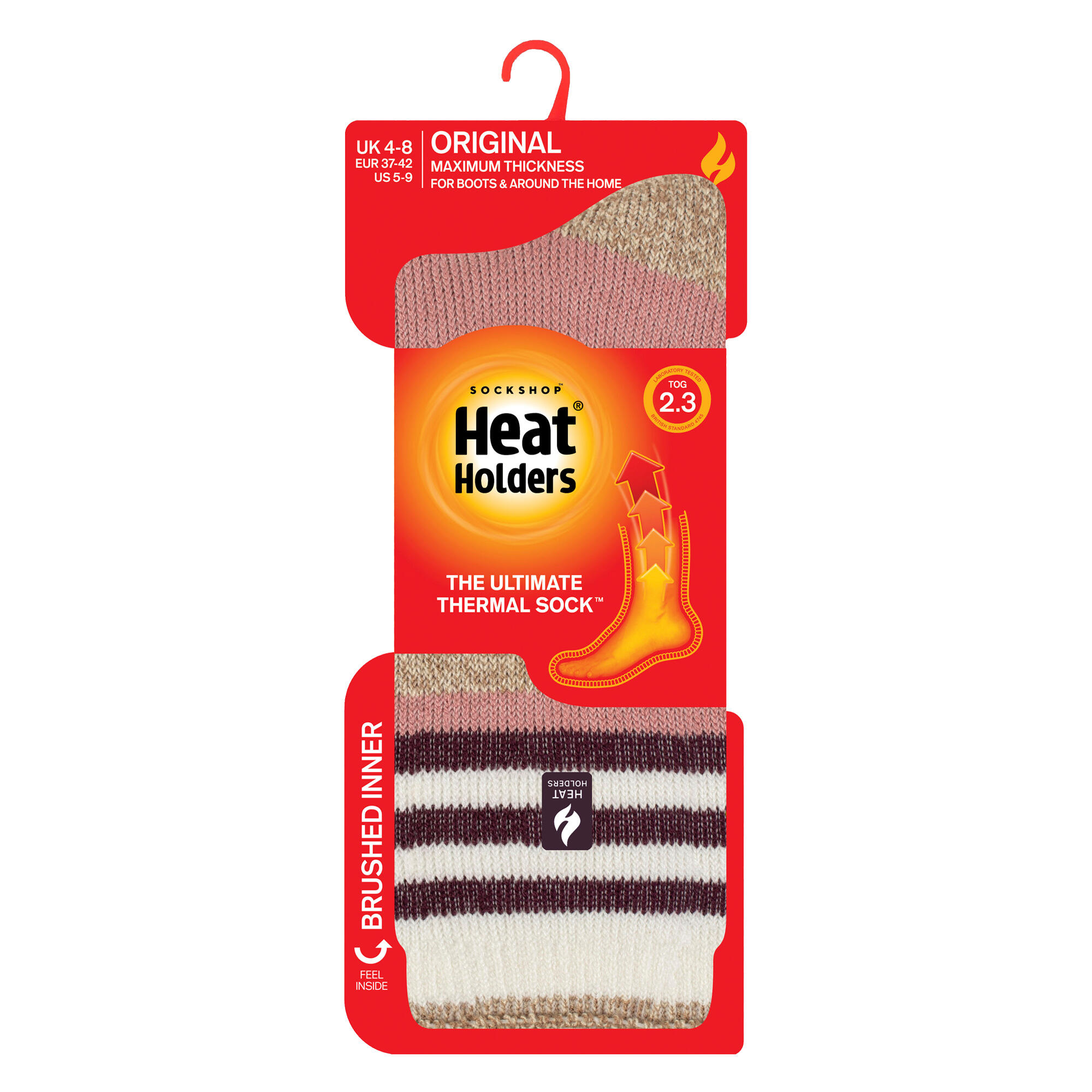 Ladies Winter Varied Stripe Patterned Thermal Socks for Winter 2/6