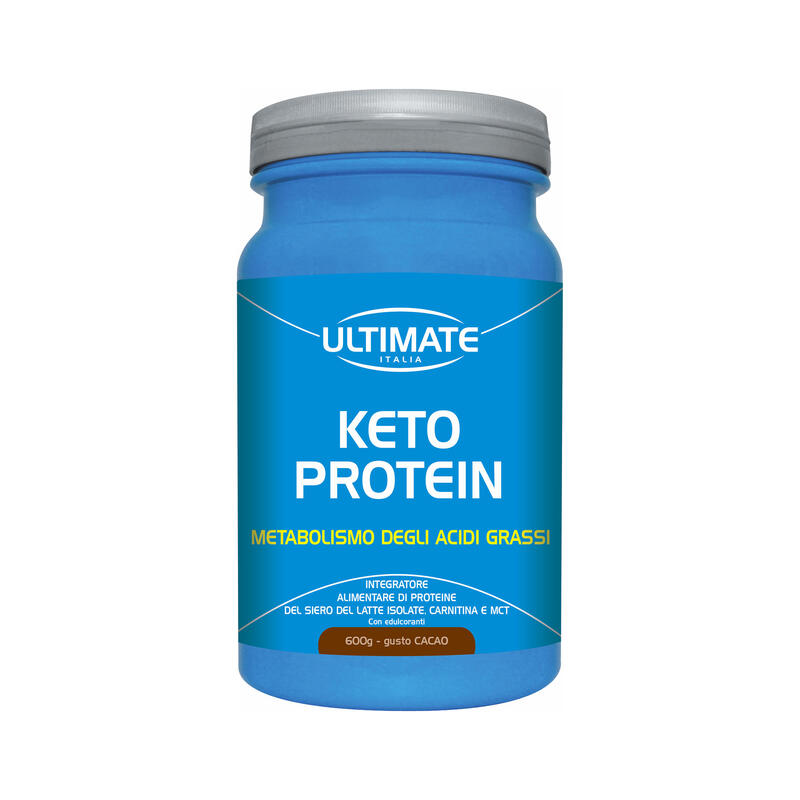KETO PROTEIN 600g CACAO PROTEINE DEL SIERO DEL LATTE ISOLATE, CARNITINA E MCT