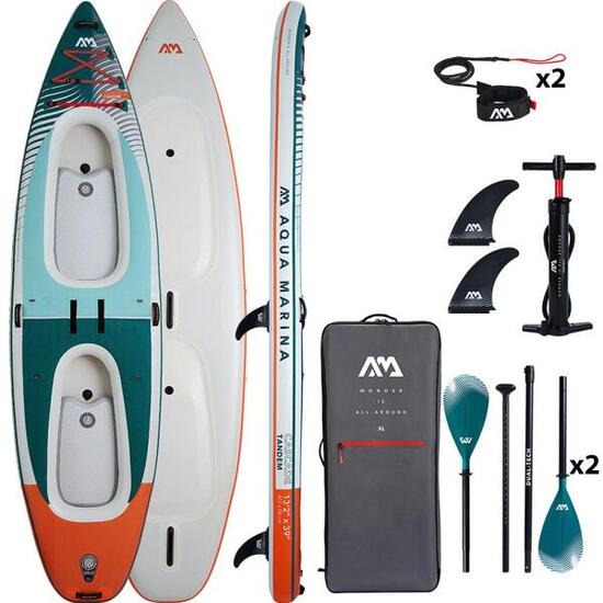 Paddle kayak gonflable aqua marina cascade 13.2 2personnes