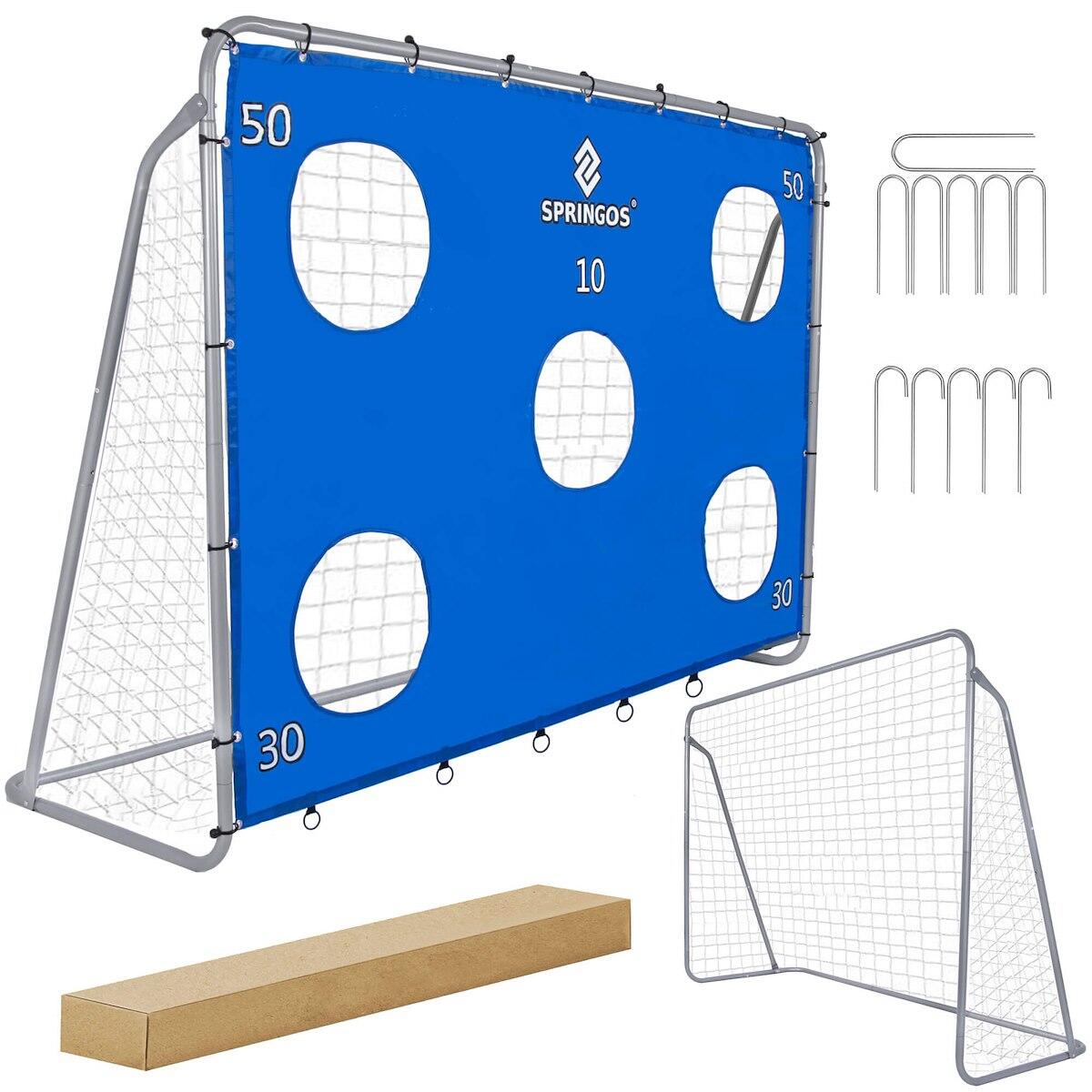 Bramka piłkarska 240x170 cm + mata treningowa Springos bramka stalowa 2/7