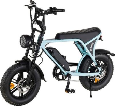 Mini fat bike ouxi c80 elektrische fiets licht blauw
