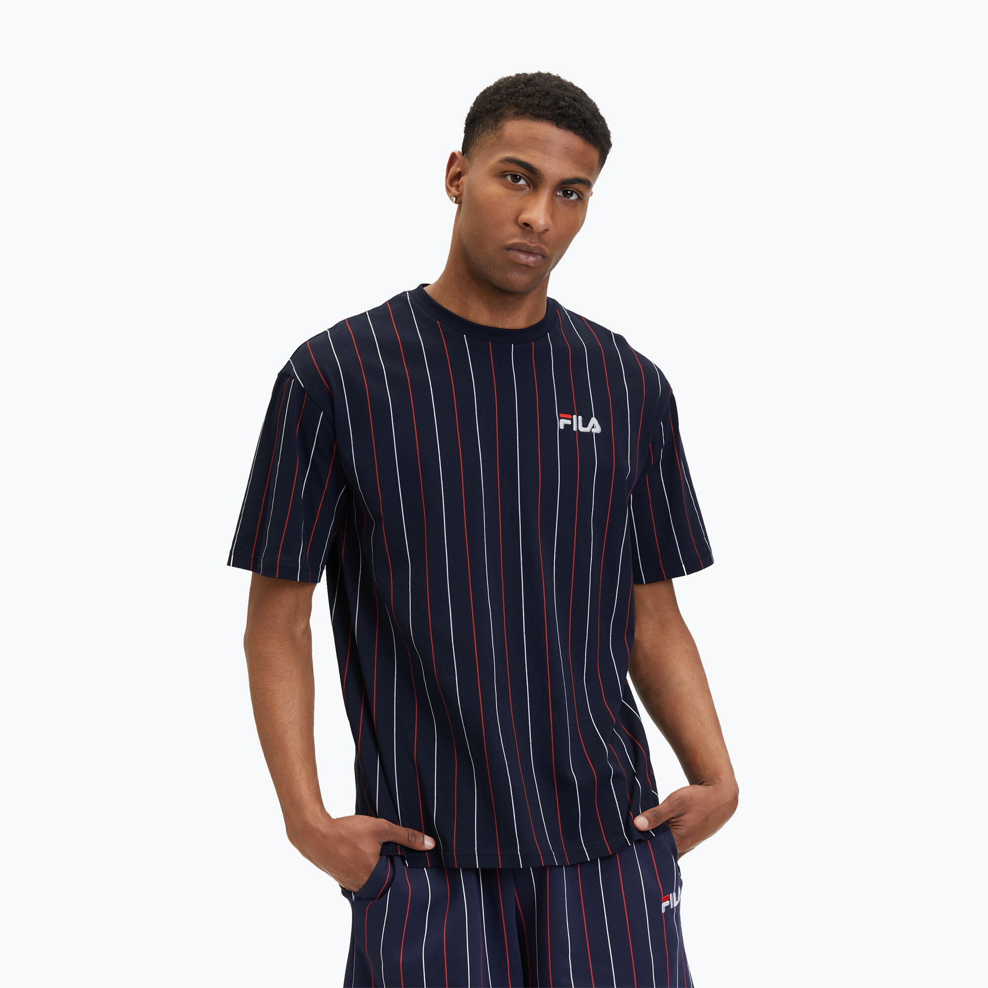 Herren T-Shirt FILA Lobito Pinstriped 4/5