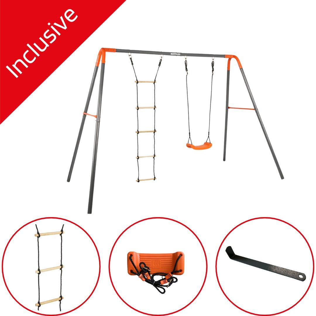 KETTLER balançoire double COMBI gris/orange 7/7