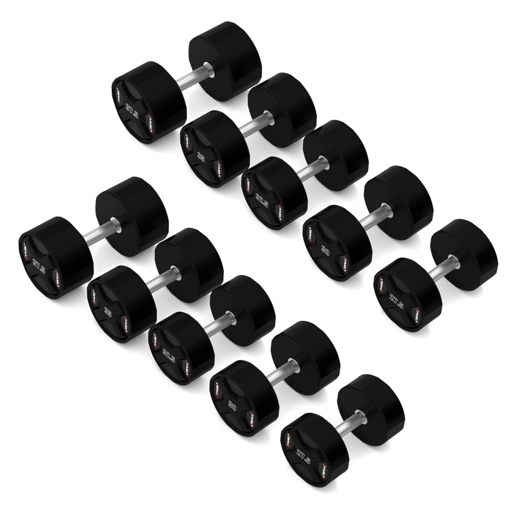 CPU POLYURETHAAN halterset 2 x 27,5 - 37,5 KG HPC SET - 325 KG HMS 4/7