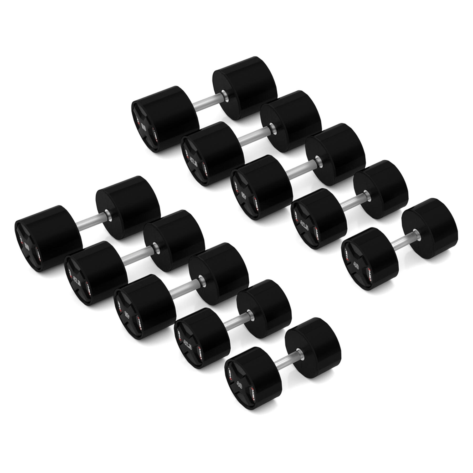 CPU POLYURETHAAN halterset 2 x 27,5 - 37,5 KG HPC SET - 325 KG HMS 5/7
