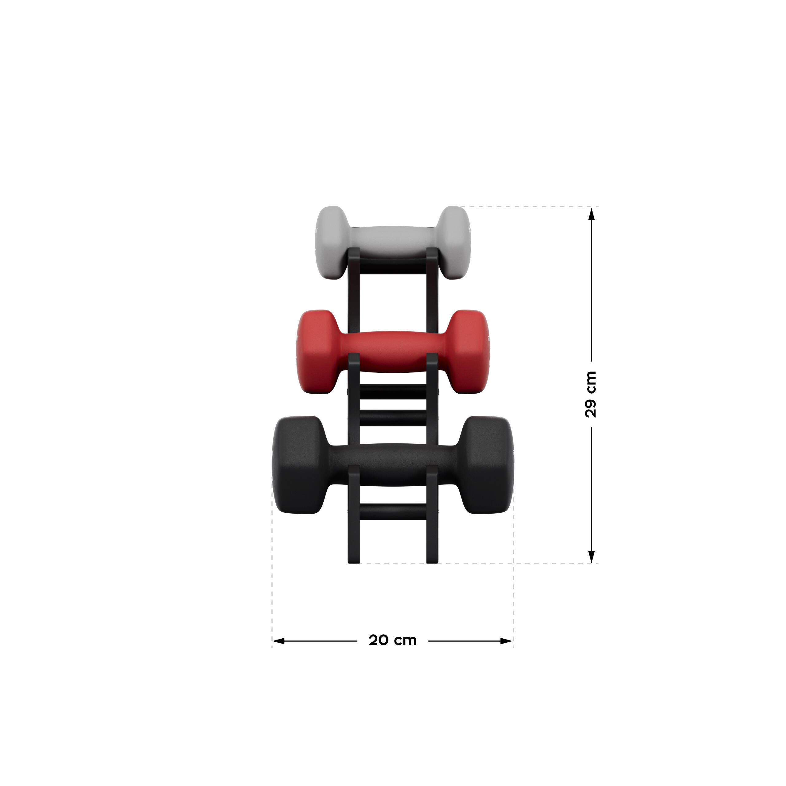 Kurzhantelset - Hanteln mit Ständer Fitness Lion 10 Athler Neopren-Hanteln 12kg 4/7