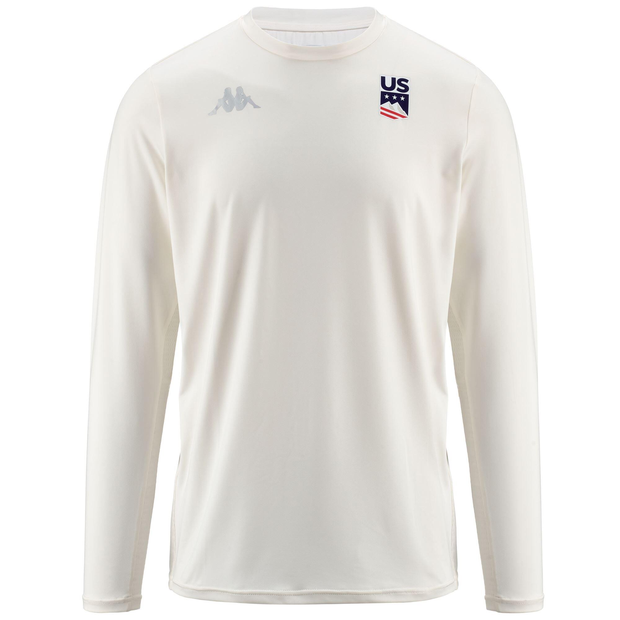KAPPA t-shirt da uomo in poliestere bianco da fitness .