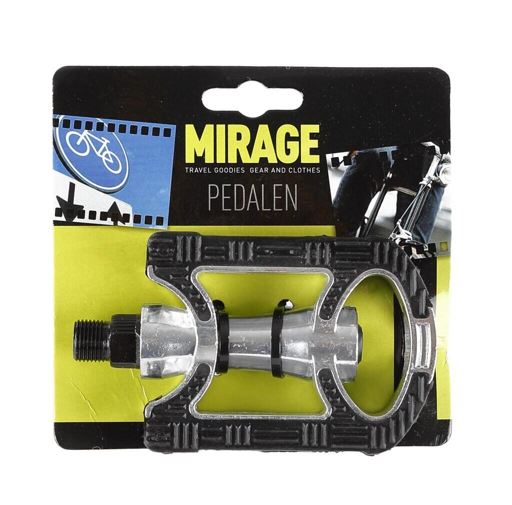 Pedales Mirage antideslizantes aluminio plateado 2/2