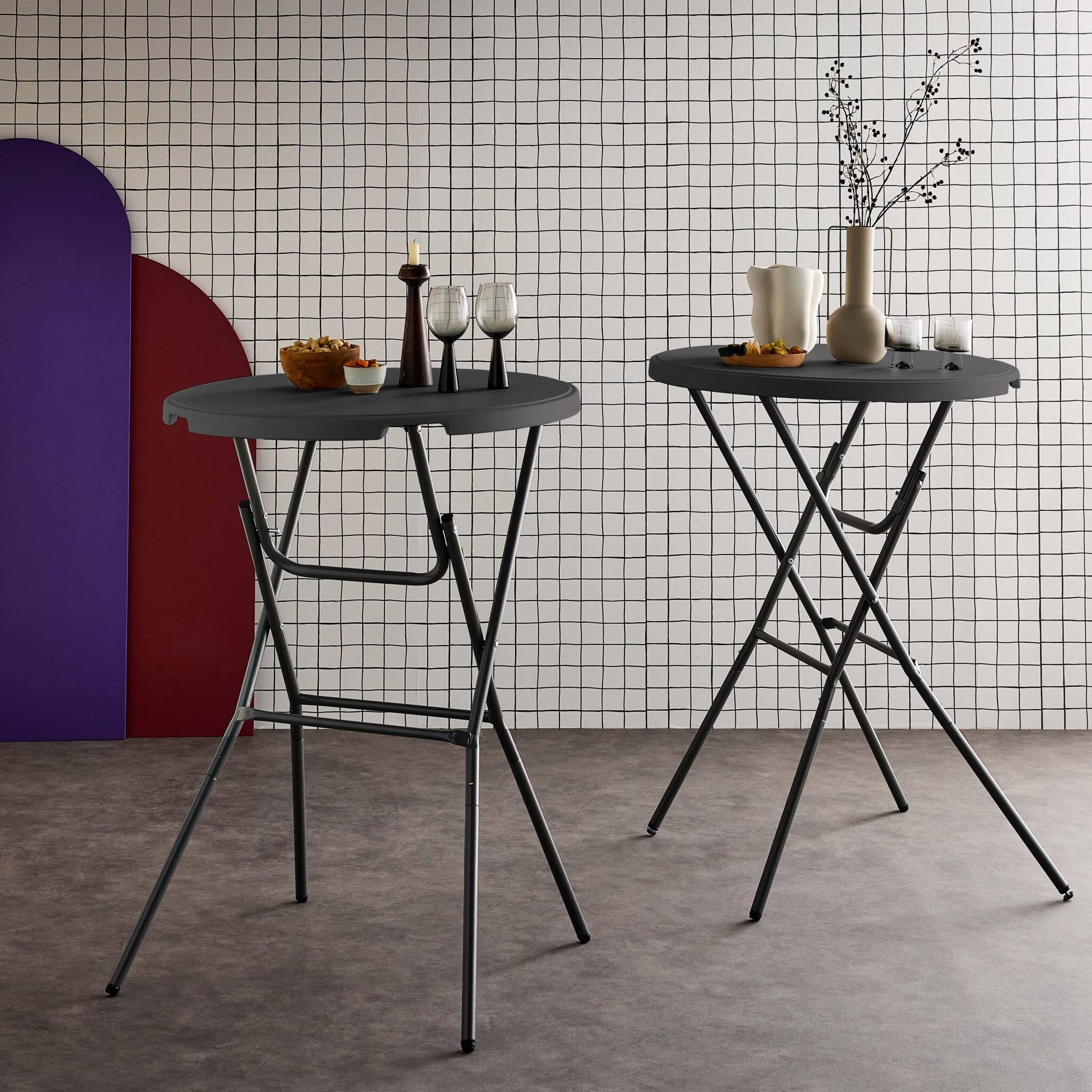 Mesa dobrável, set de 2, Cinza escuro 3/5