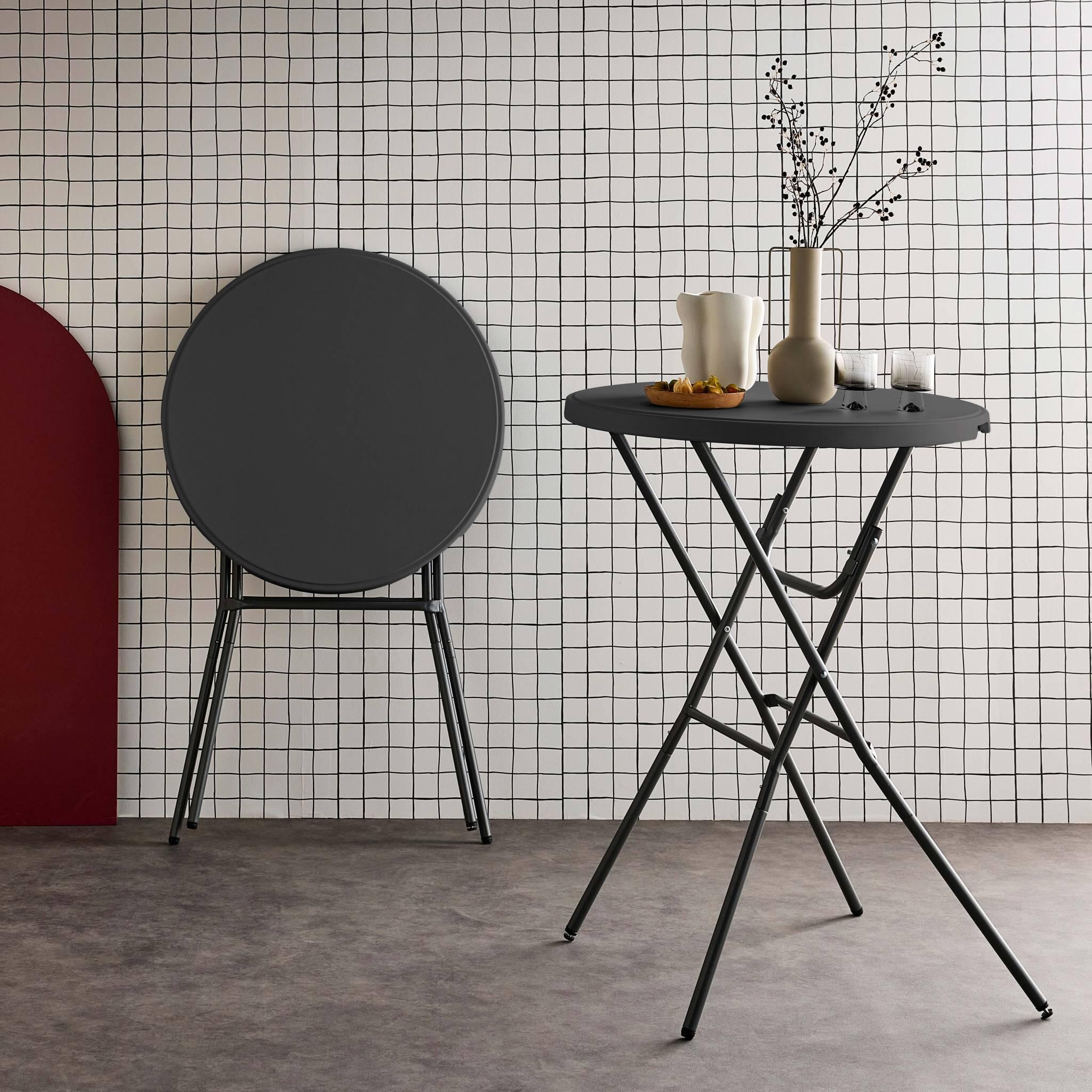 Mesa dobrável, set de 2, Cinza escuro 2/5