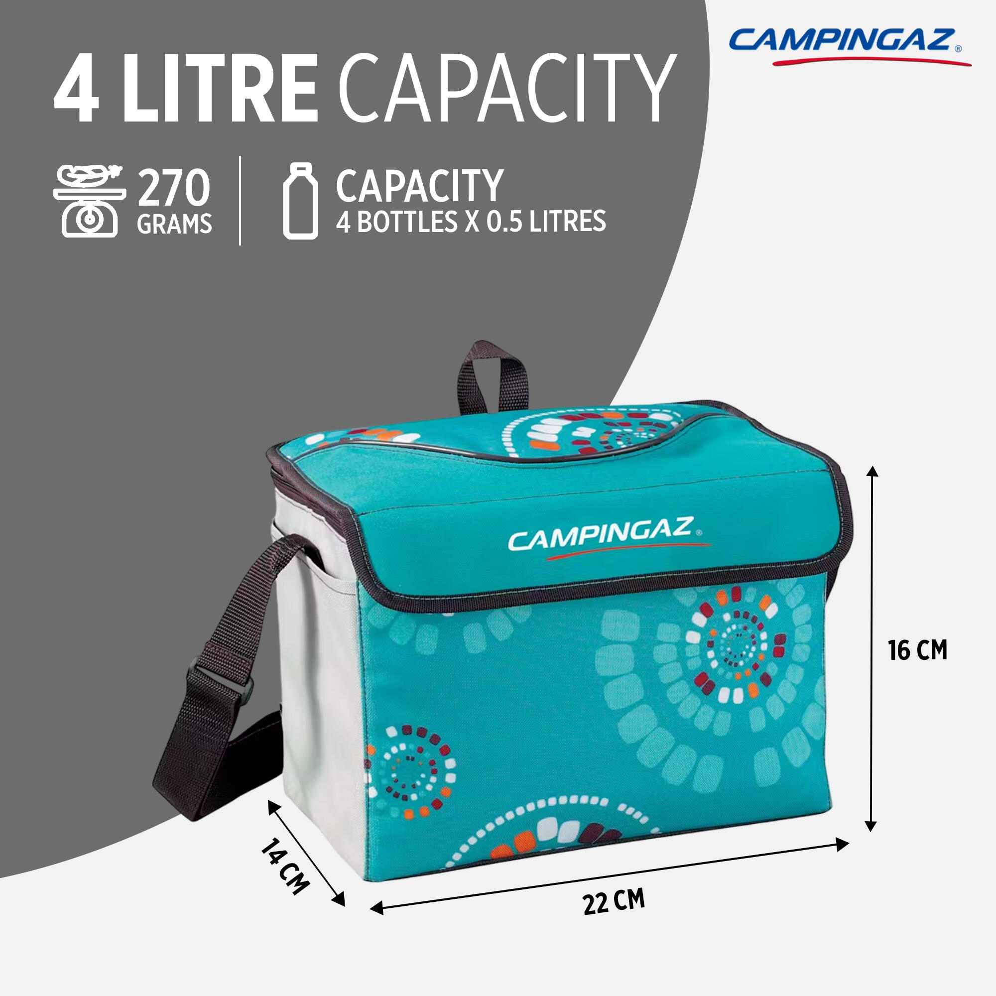 Ethnic MiniMaxi 4L Soft Foldable Cooler collapsible cooler bag, insulated lunch bag 9 hours Cooling Performance