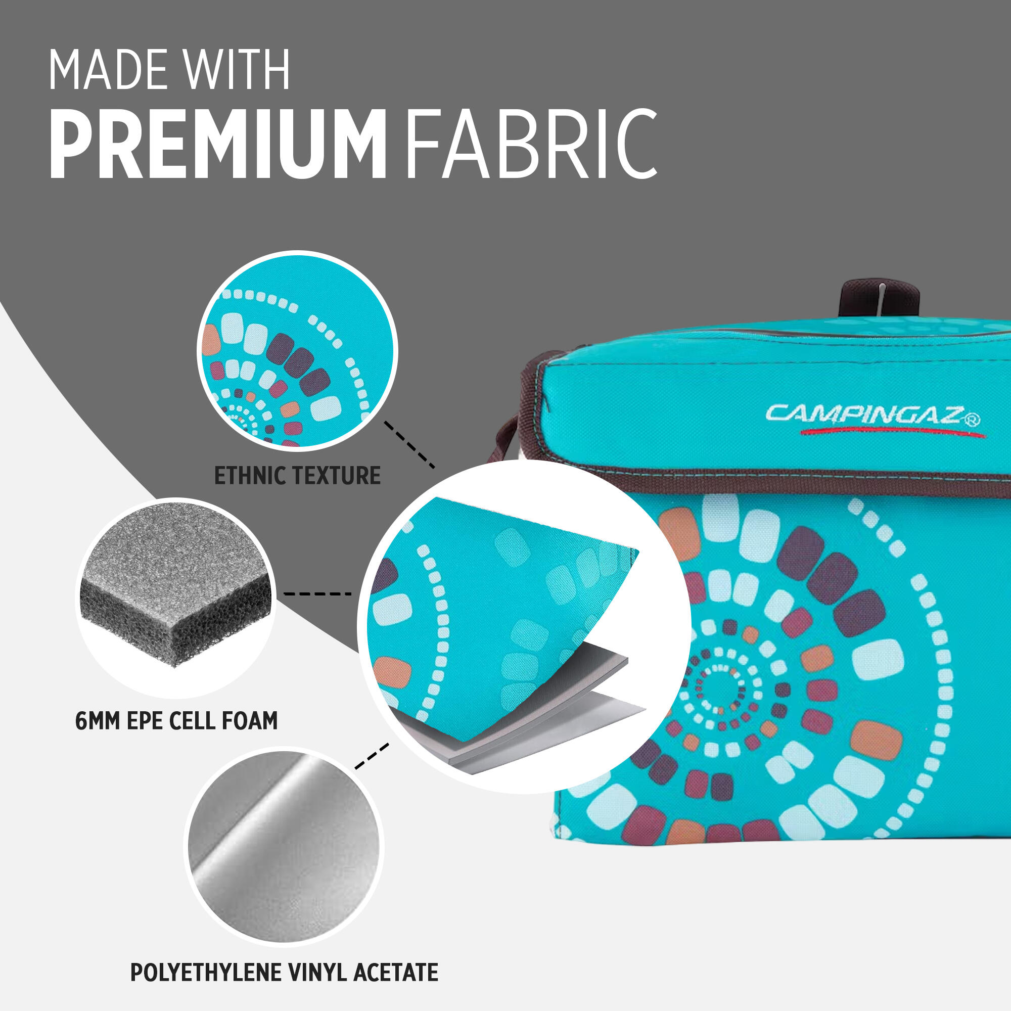 Ethnic MiniMaxi 9L Soft Foldable Cooler collapsible cooler bag, insulated lunch bag 9 hours Cooling Performance