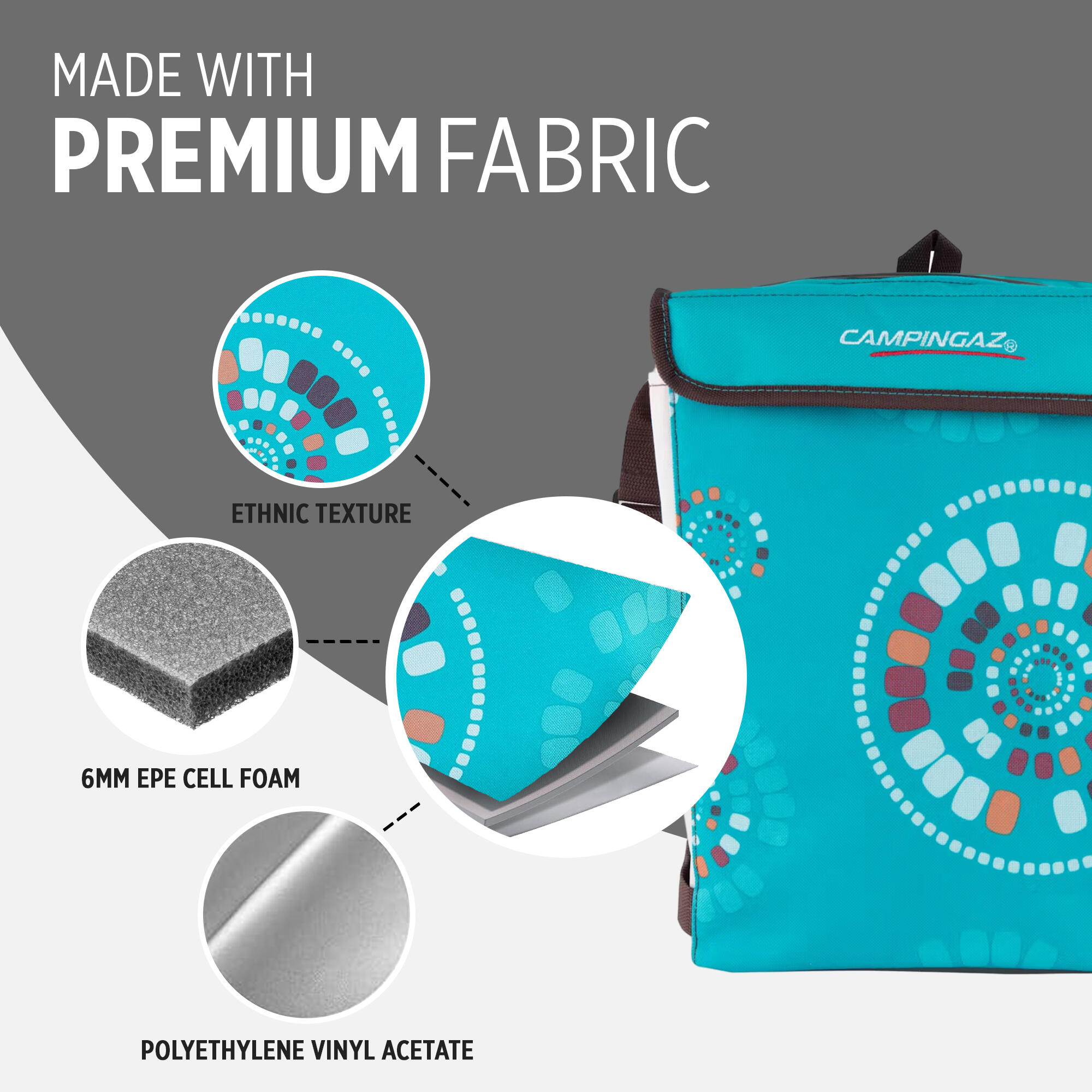 Ethnic MiniMaxi 19L Soft Foldable Cooler collapsible cooler bag, insulated lunch bag 12 hours Cooling Performance