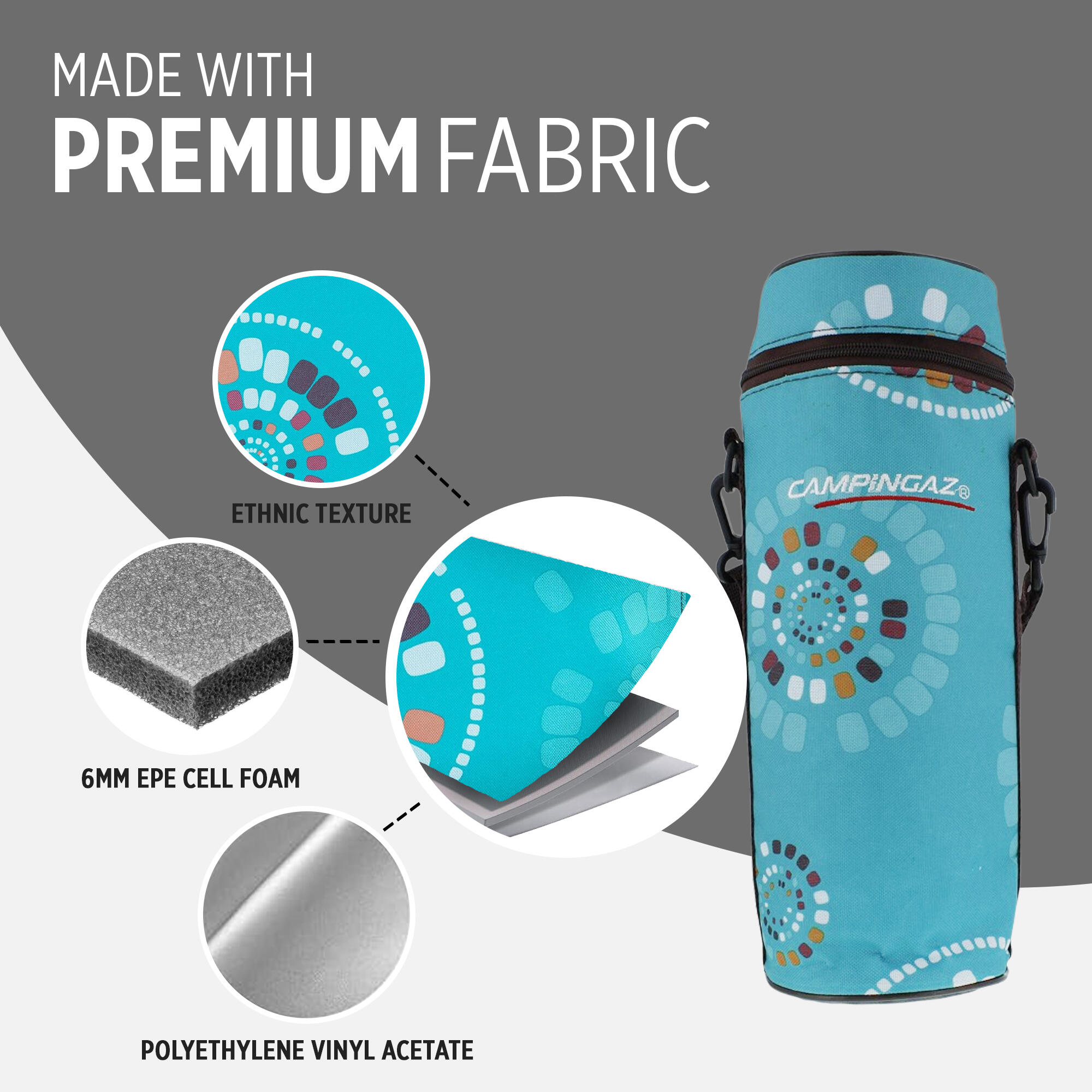Ethnic Minimaxi 1.5L Bottle Soft Foldable Cooler collapsible Bottle Bag, insulated 4 hours Cooling Performance