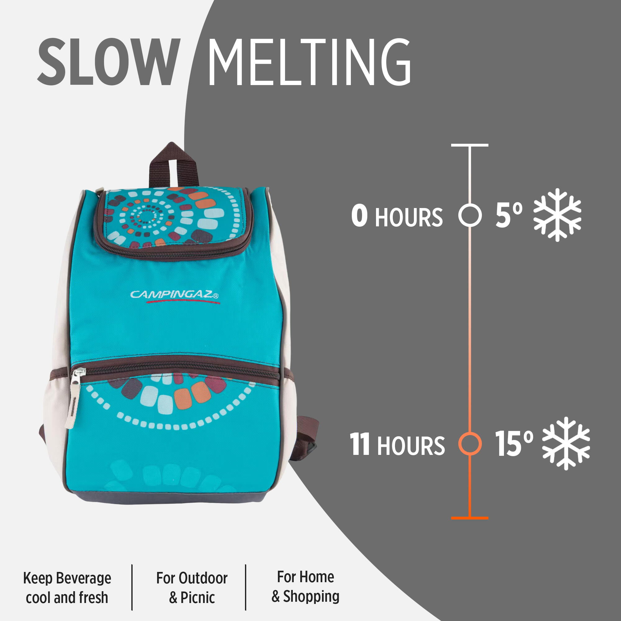 Ethnic Minimaxi Day Bacpack 9L Soft Foldable Cooler collapsible Cooler Bag, insulated lunch bag, 9 hours Cooling Performance