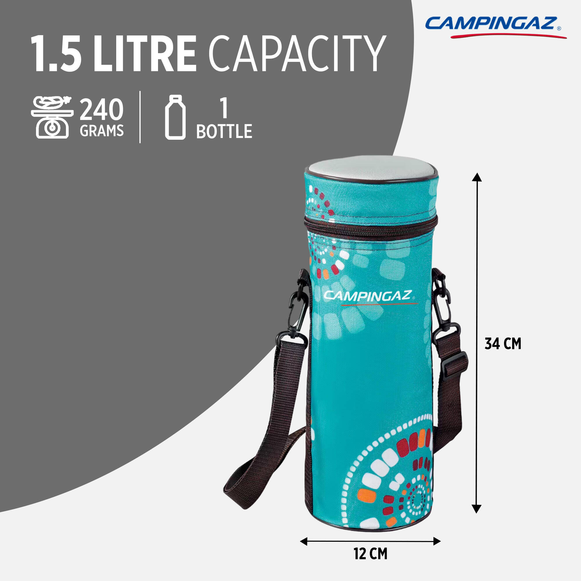 Ethnic Minimaxi 1.5L Bottle Soft Foldable Cooler collapsible Bottle Bag, insulated 4 hours Cooling Performance -  2