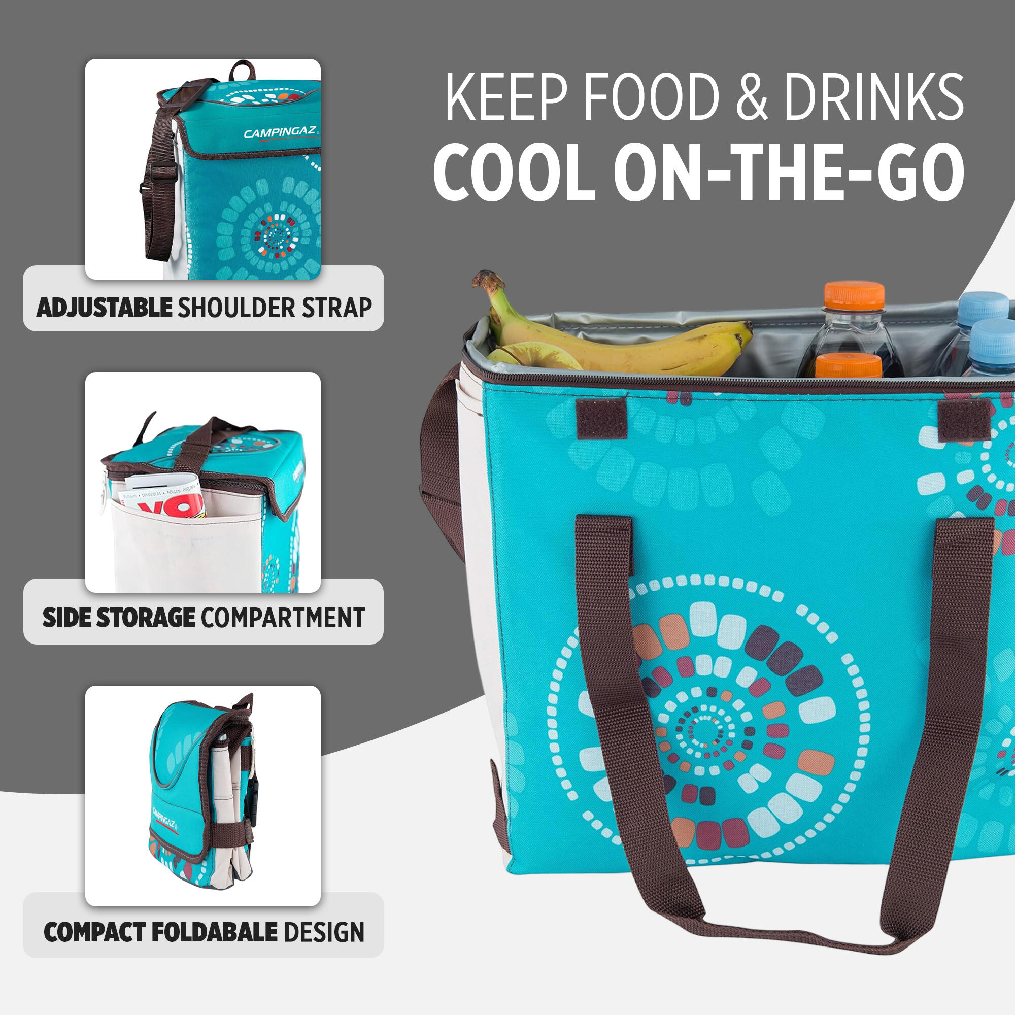 Ethnic MiniMaxi 29L Soft Foldable Cooler bag, insulated bag 14 hours Cooling Performance