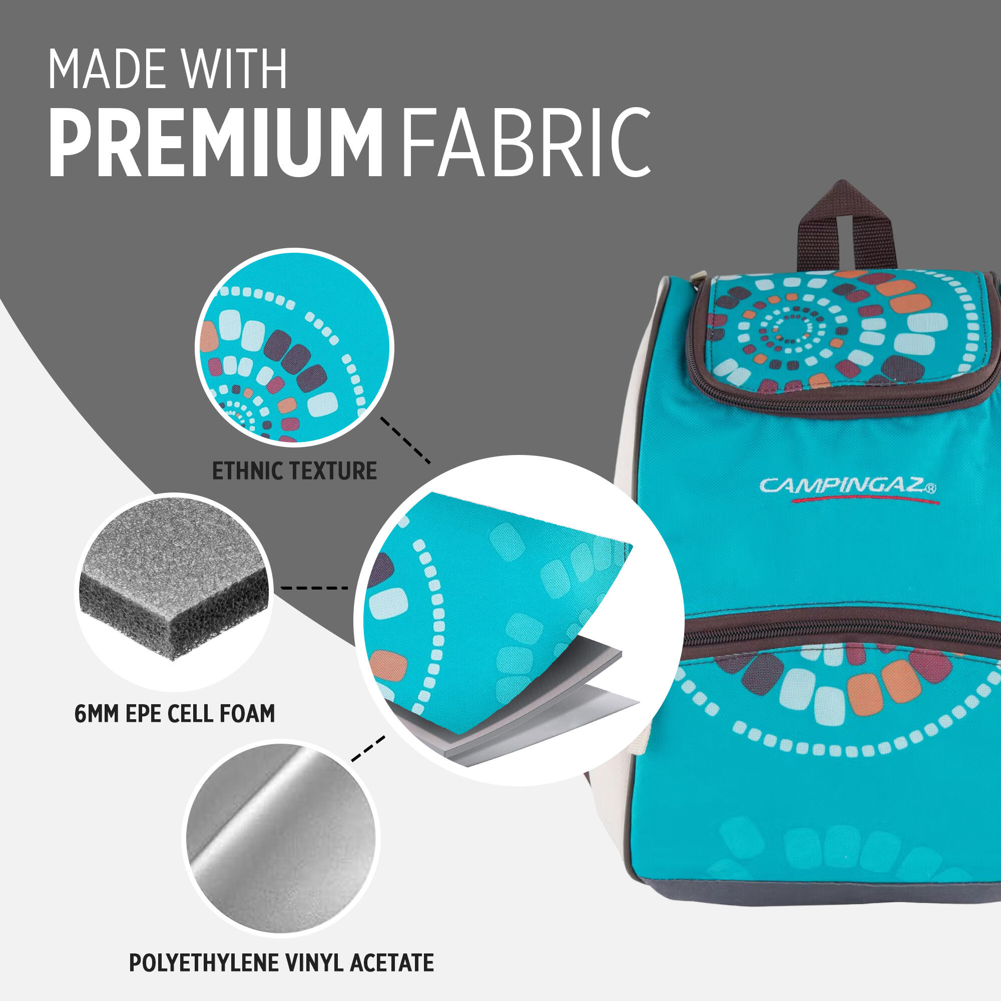 Ethnic Minimaxi Day Bacpack 9L Soft Foldable Cooler collapsible Cooler Bag, insulated lunch bag, 9 hours Cooling Performance